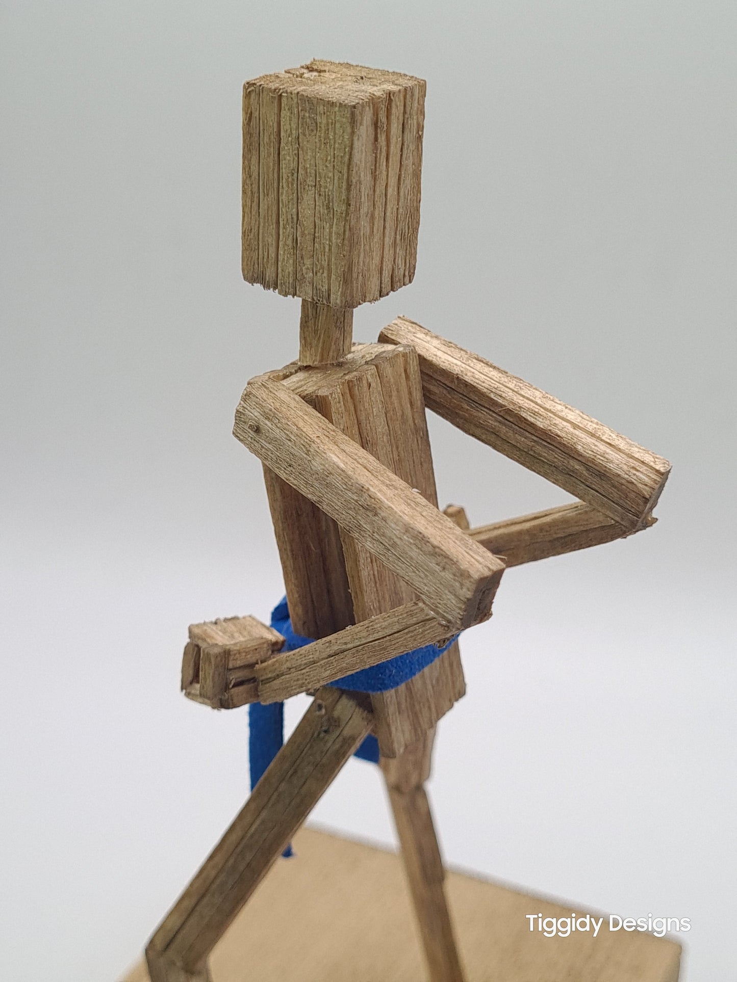 Sitting Stance - Handcrafted Wooden Matchstick Figures - Gifts, Ornaments and Decor By Tiggidy Designs