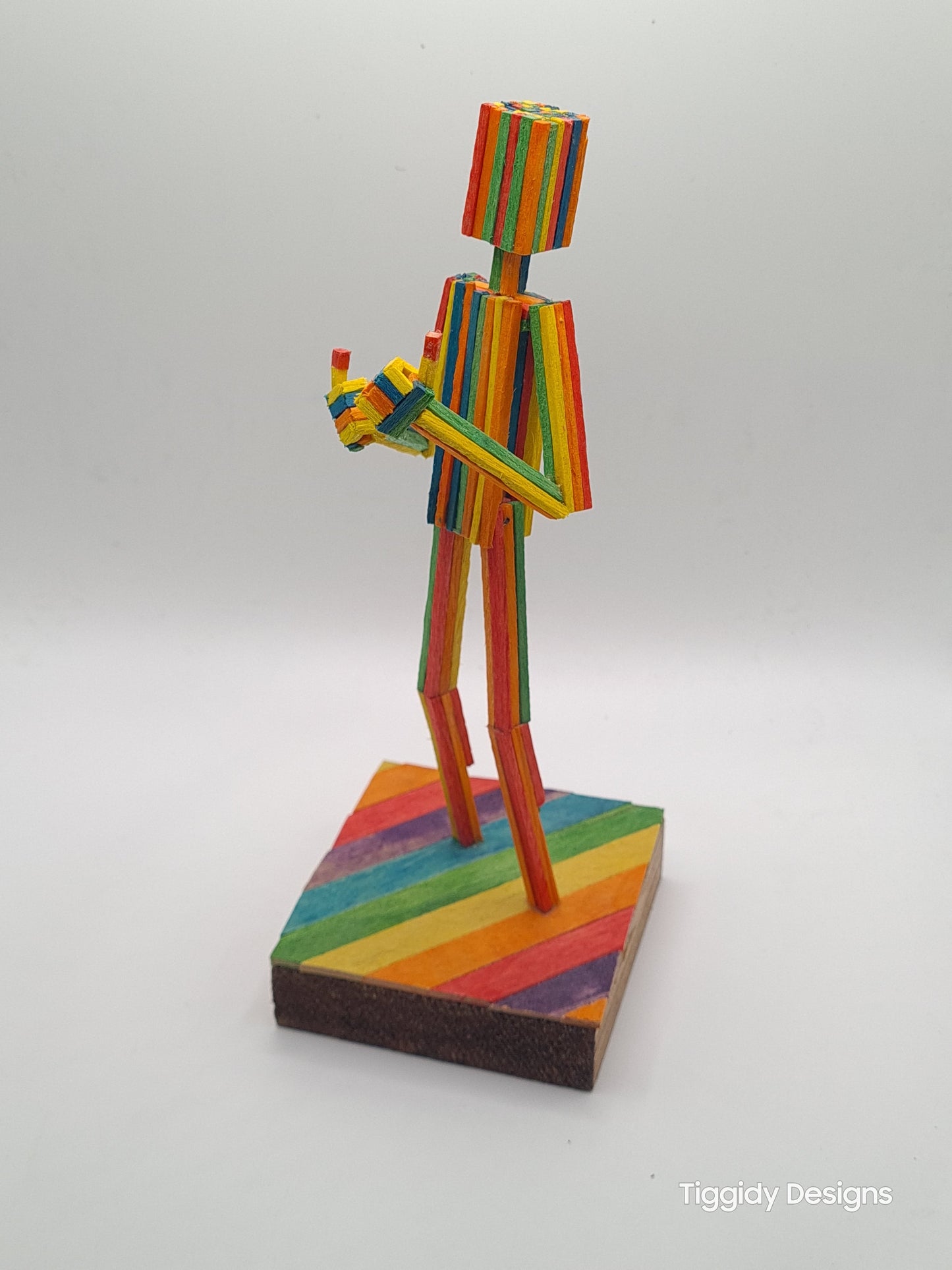 Rainbow Thumbs Up - Handcrafted Wooden Matchstick Figures - Gifts, Ornaments and Decor By Tiggidy Designs