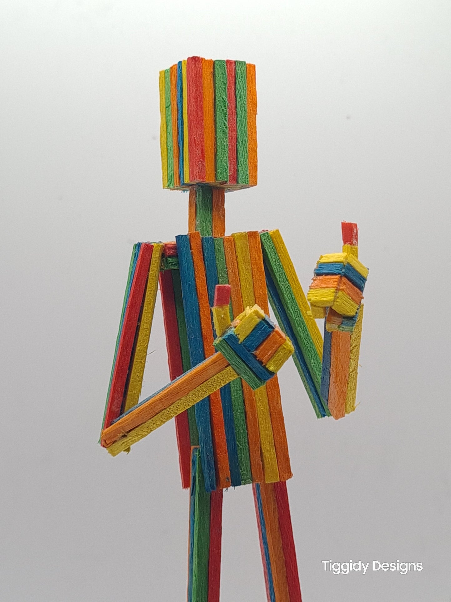 Rainbow Thumbs Up - Handcrafted Wooden Matchstick Figures - Gifts, Ornaments and Decor By Tiggidy Designs