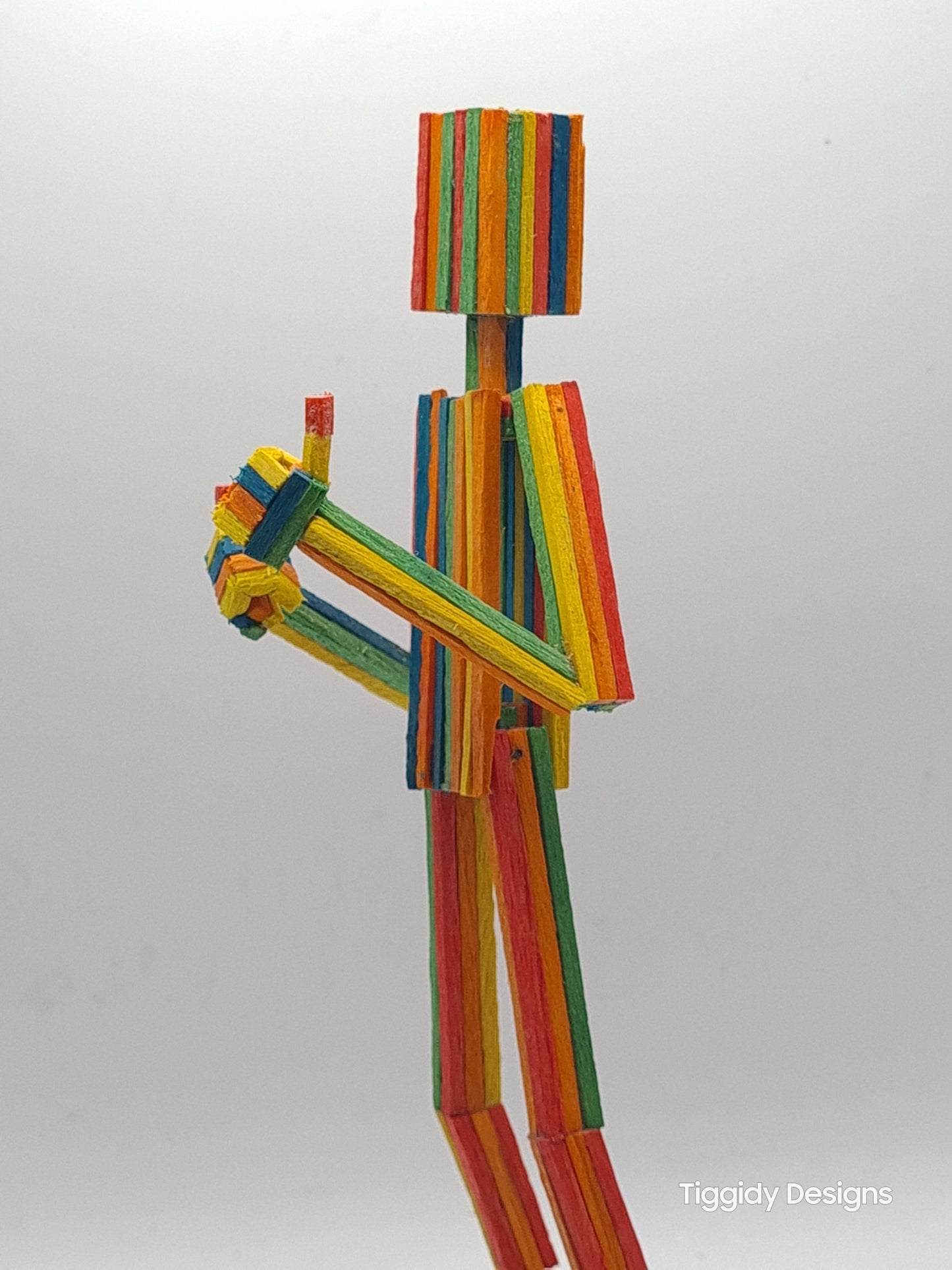 Rainbow Thumbs Up - Handcrafted Wooden Matchstick Figures - Gifts, Ornaments and Decor By Tiggidy Designs