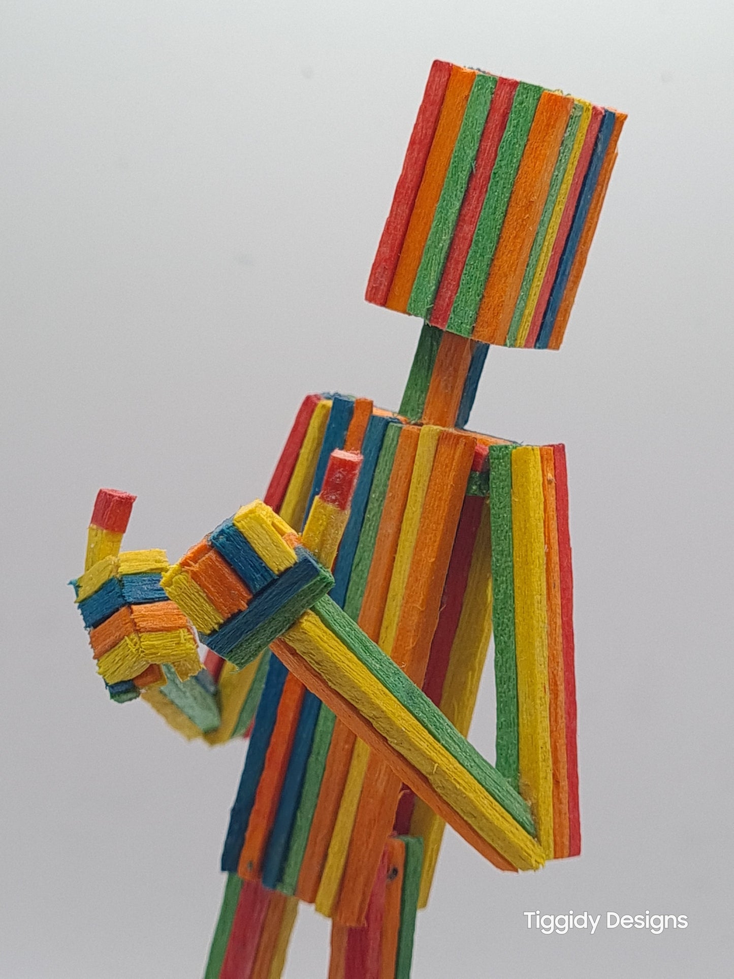 Rainbow Thumbs Up - Handcrafted Wooden Matchstick Figures - Gifts, Ornaments and Decor By Tiggidy Designs