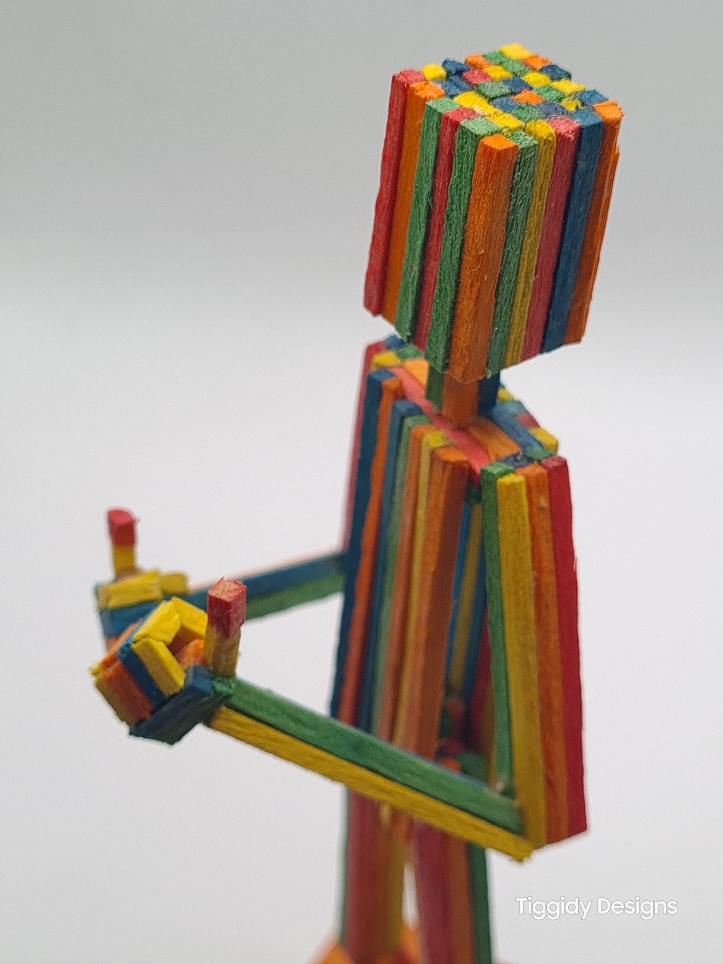 Rainbow Thumbs Up - Handcrafted Wooden Matchstick Figures - Gifts, Ornaments and Decor By Tiggidy Designs
