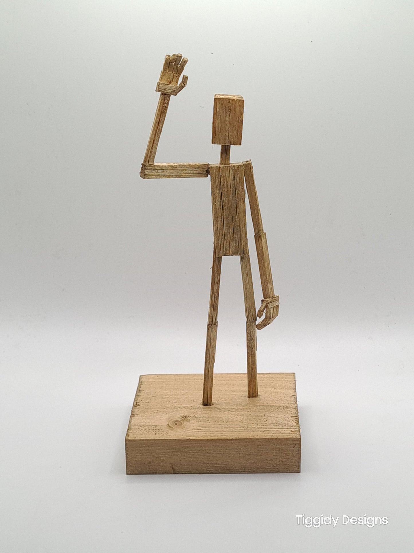 Hi - Handcrafted Wooden Matchstick Figures - Gifts, Ornaments and Decor By Tiggidy Designs