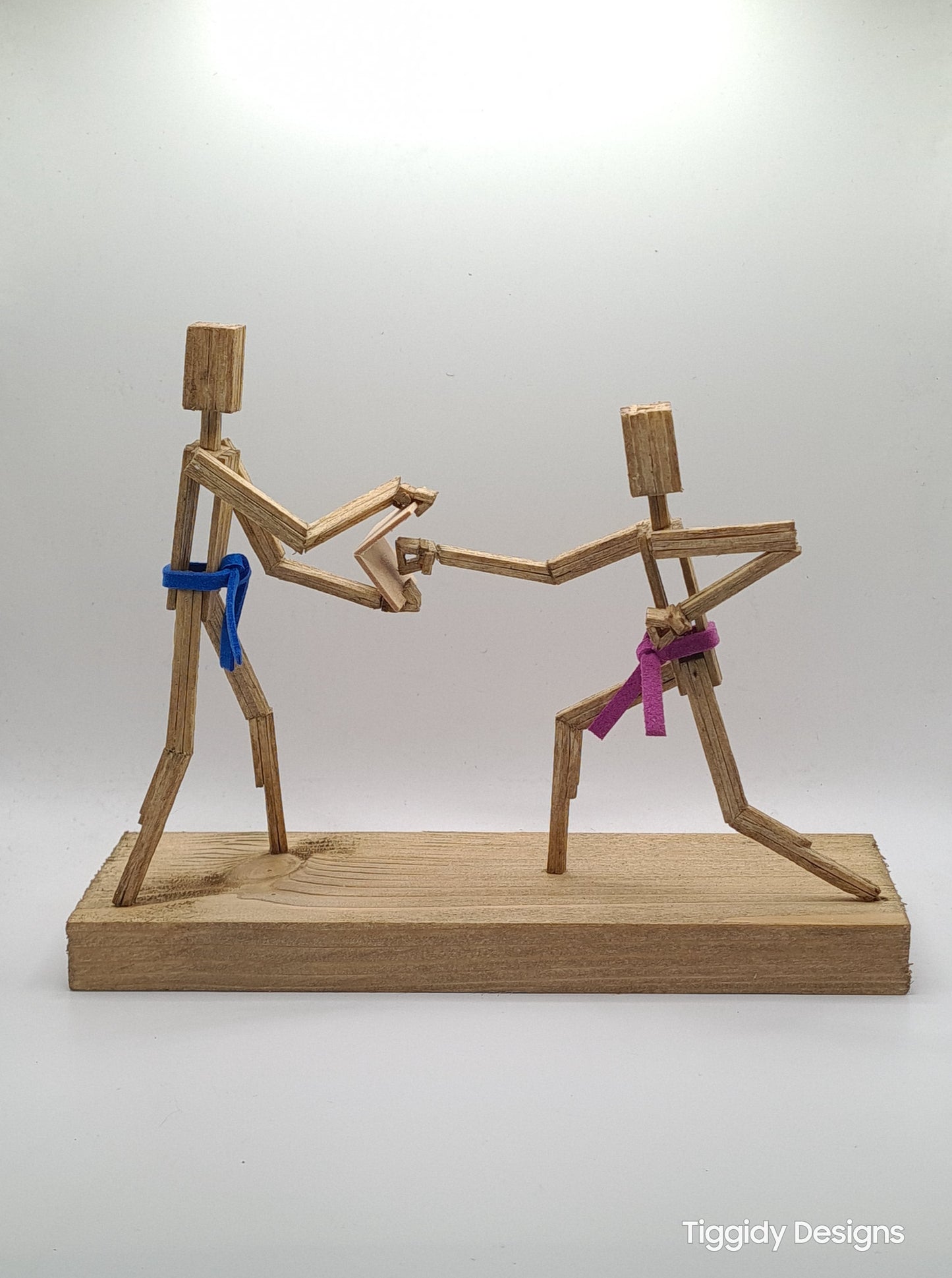 Breaking Board - The Puncher - Handcrafted Wooden Matchstick Figures - Gifts, Ornaments and Decor By Tiggidy Designs