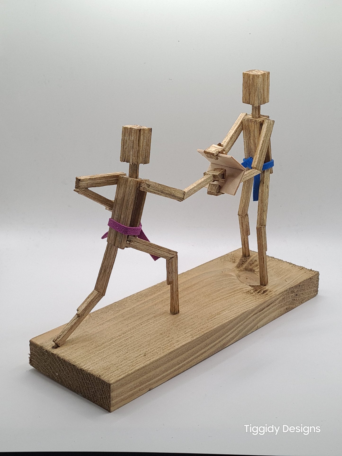 Breaking Board - The Puncher - Handcrafted Wooden Matchstick Figures - Gifts, Ornaments and Decor By Tiggidy Designs