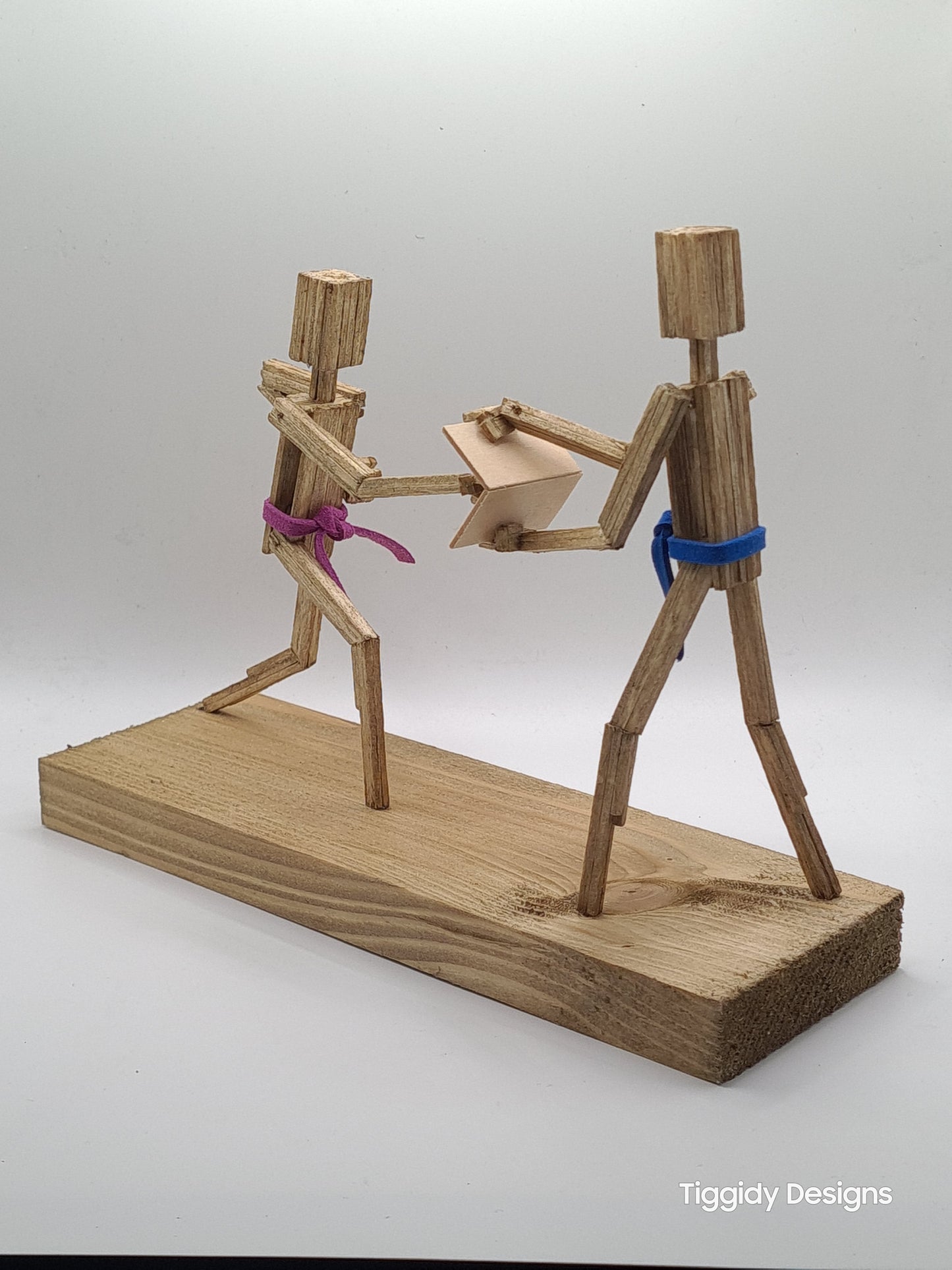 Breaking Board - The Puncher - Handcrafted Wooden Matchstick Figures - Gifts, Ornaments and Decor By Tiggidy Designs