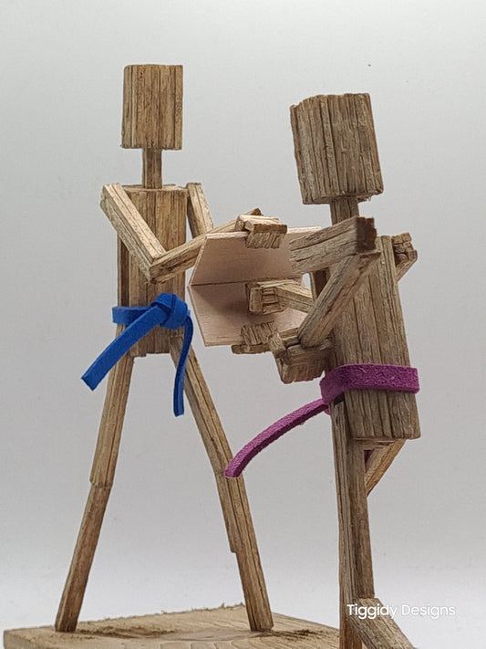 Breaking Board - The Puncher - Handcrafted Wooden Matchstick Figures - Gifts, Ornaments and Decor By Tiggidy Designs
