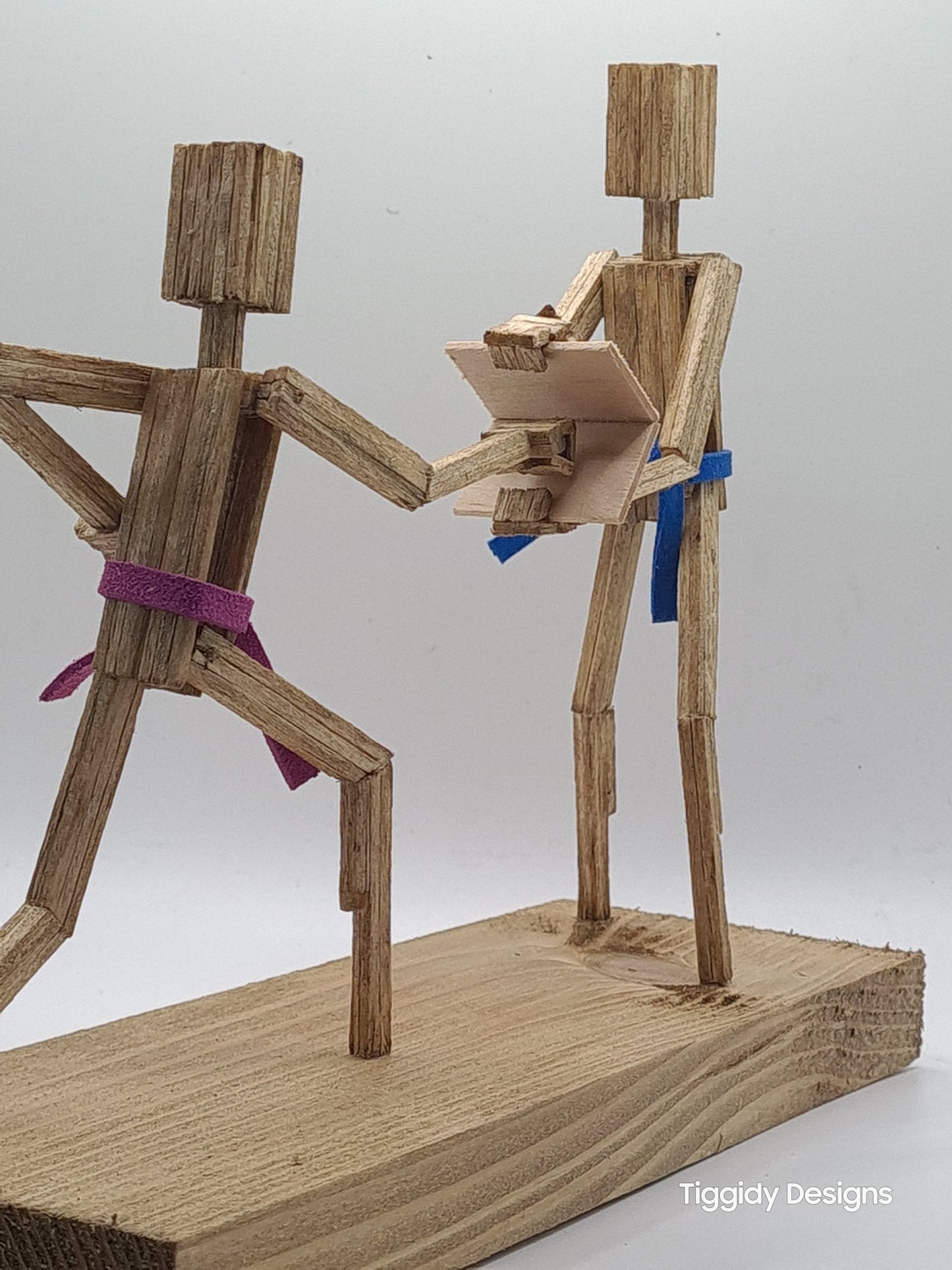 Breaking Board - The Puncher - Handcrafted Wooden Matchstick Figures - Gifts, Ornaments and Decor By Tiggidy Designs