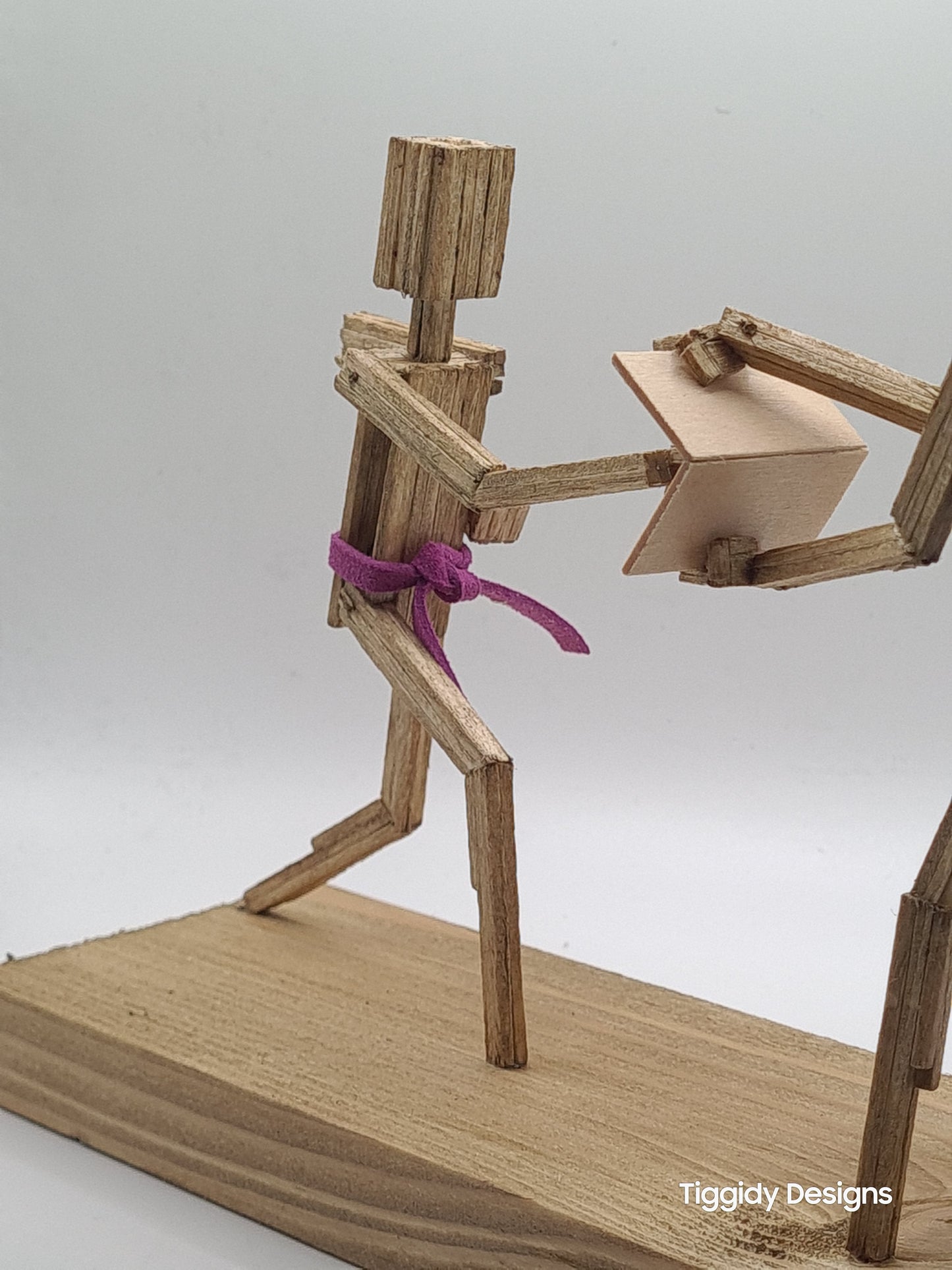 Breaking Board - The Puncher - Handcrafted Wooden Matchstick Figures - Gifts, Ornaments and Decor By Tiggidy Designs