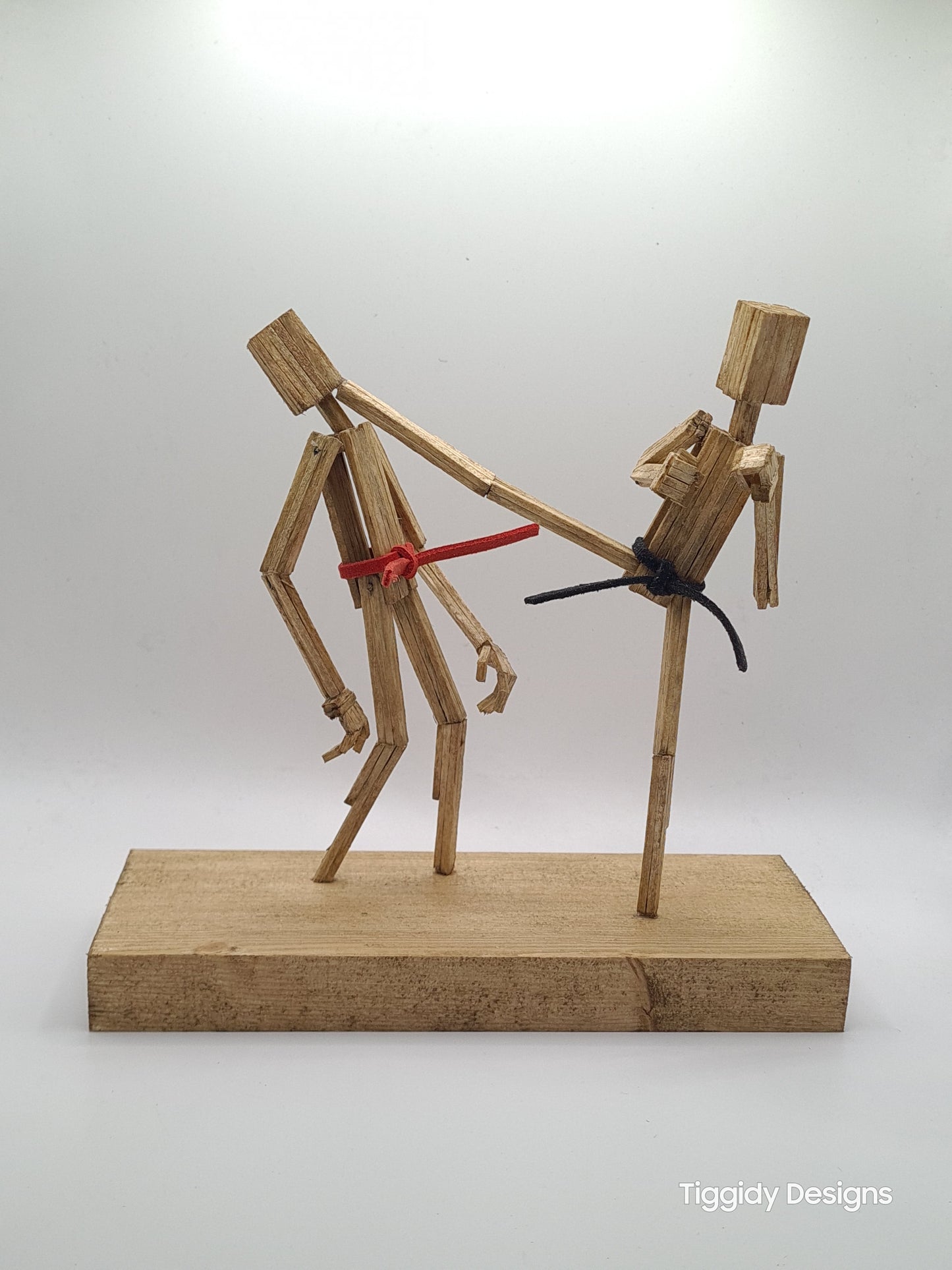 Kick To The Head - Handcrafted Wooden Matchstick Figures - Gifts, Ornaments and Decor By Tiggidy Designs