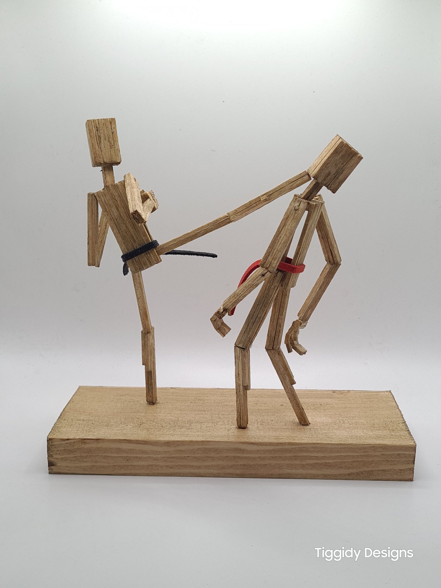 Kick To The Head - Handcrafted Wooden Matchstick Figures - Gifts, Ornaments and Decor By Tiggidy Designs
