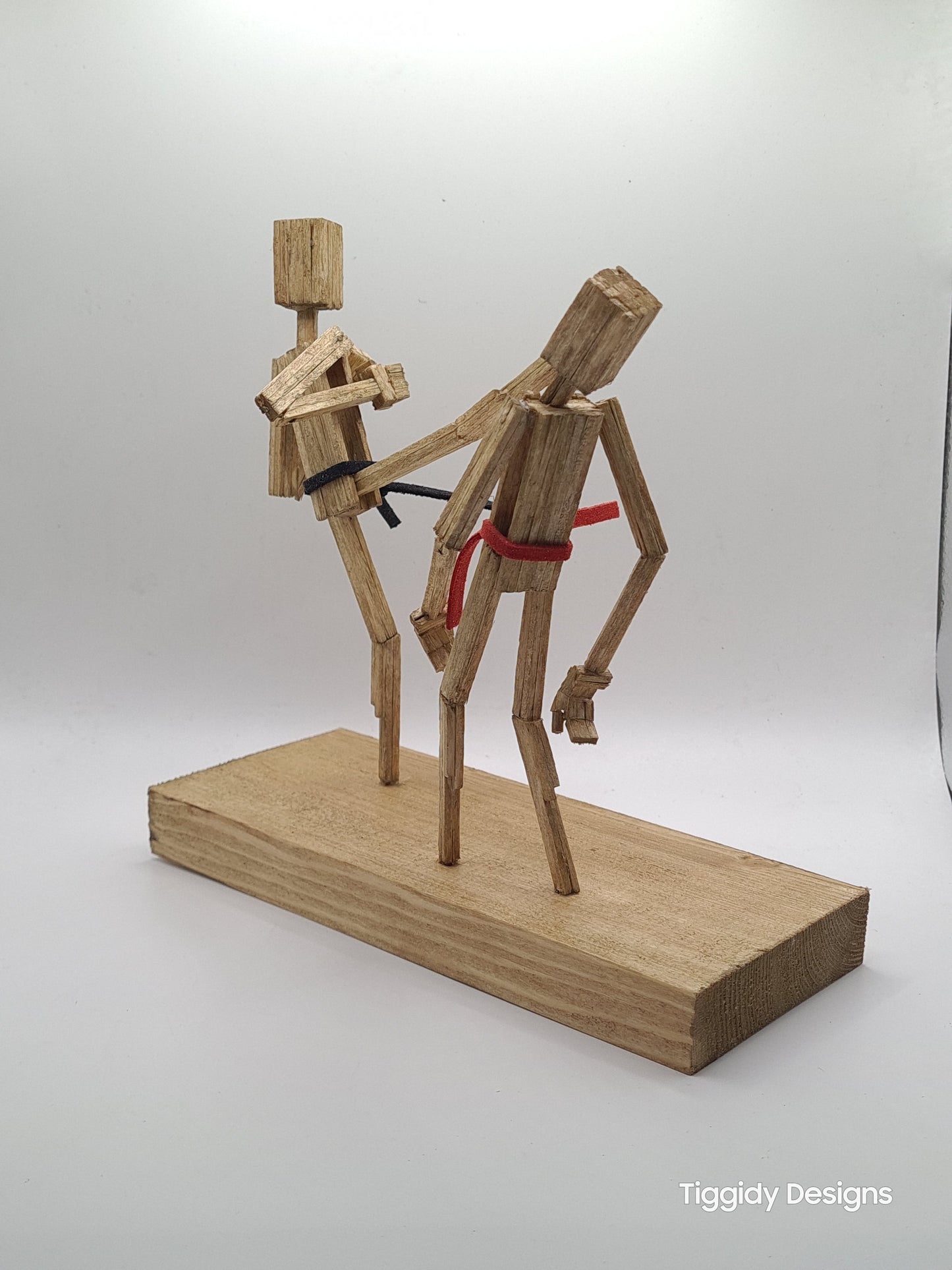 Kick To The Head - Handcrafted Wooden Matchstick Figures - Gifts, Ornaments and Decor By Tiggidy Designs