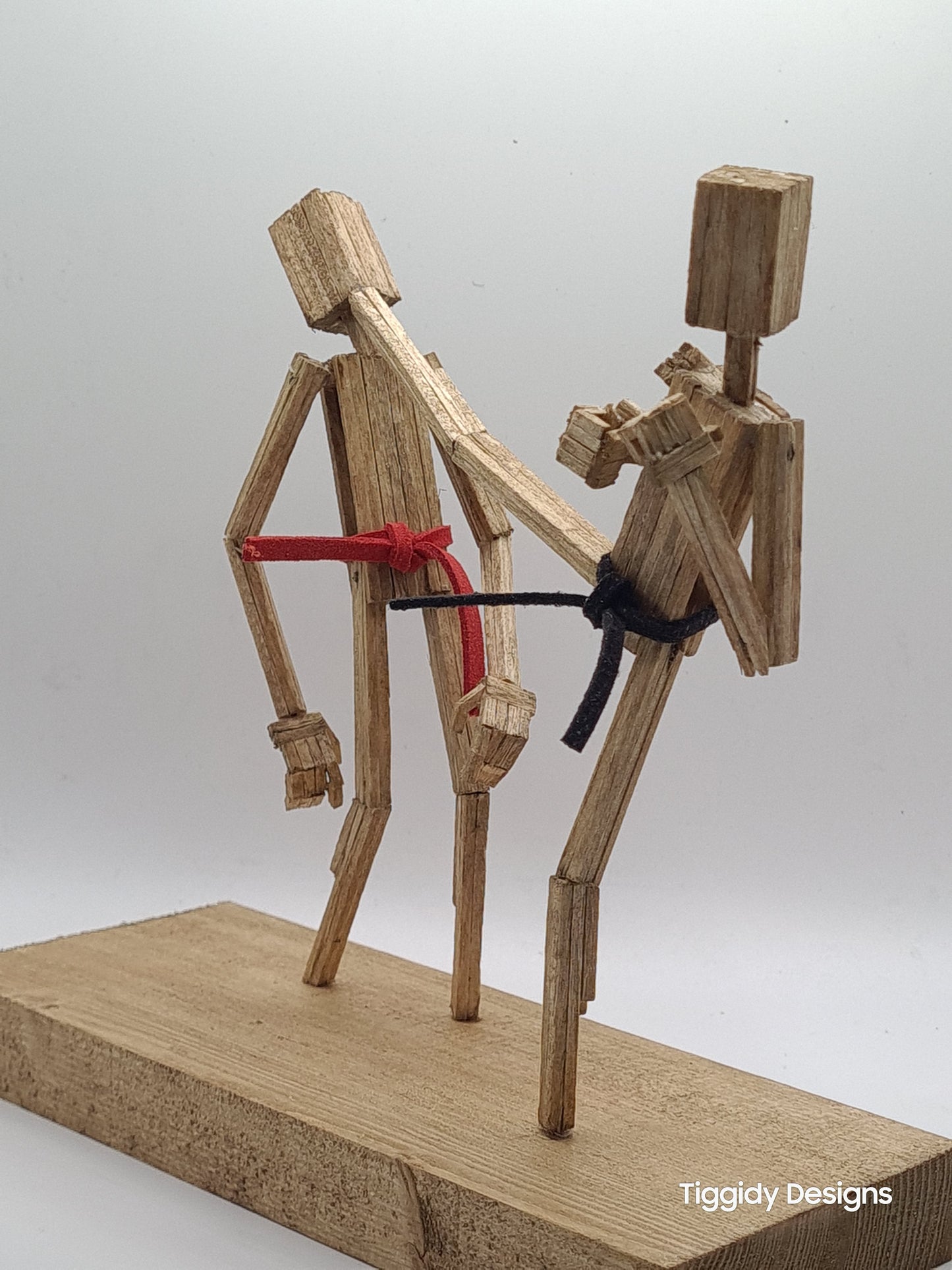 Kick To The Head - Handcrafted Wooden Matchstick Figures - Gifts, Ornaments and Decor By Tiggidy Designs