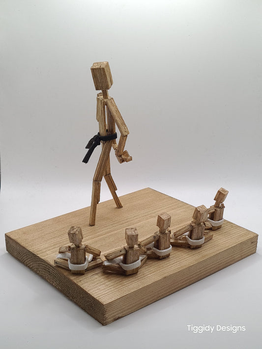 Teacher and Students - Handcrafted Wooden Matchstick Figures - Gifts, Ornaments and Decor By Tiggidy Designs