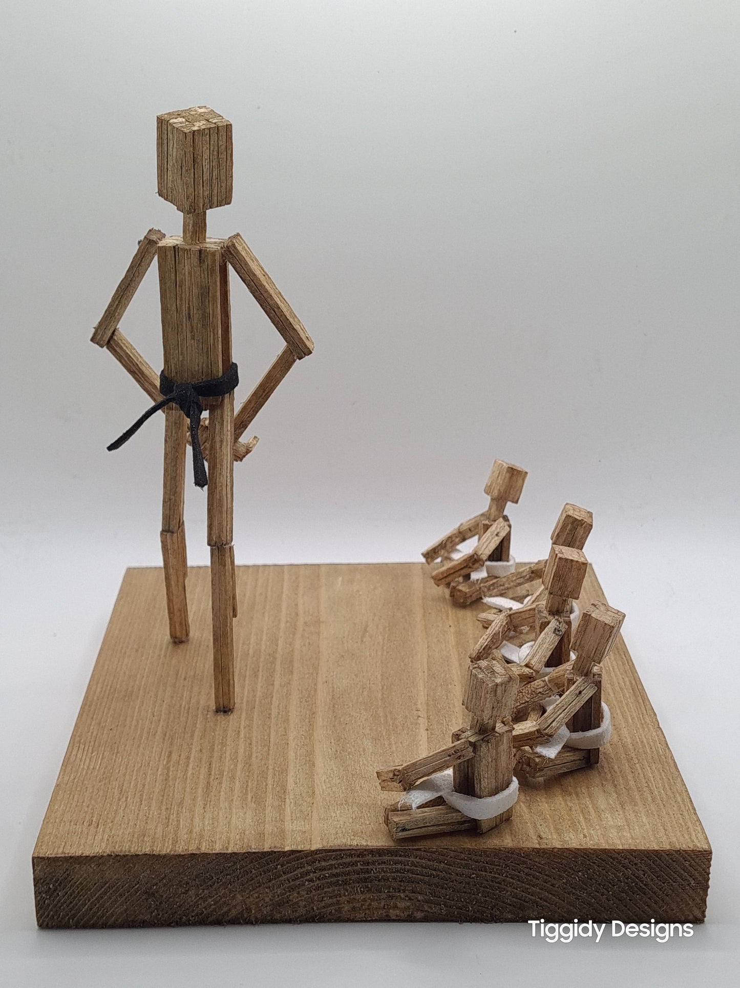 Teacher and Students - Handcrafted Wooden Matchstick Figures - Gifts, Ornaments and Decor By Tiggidy Designs