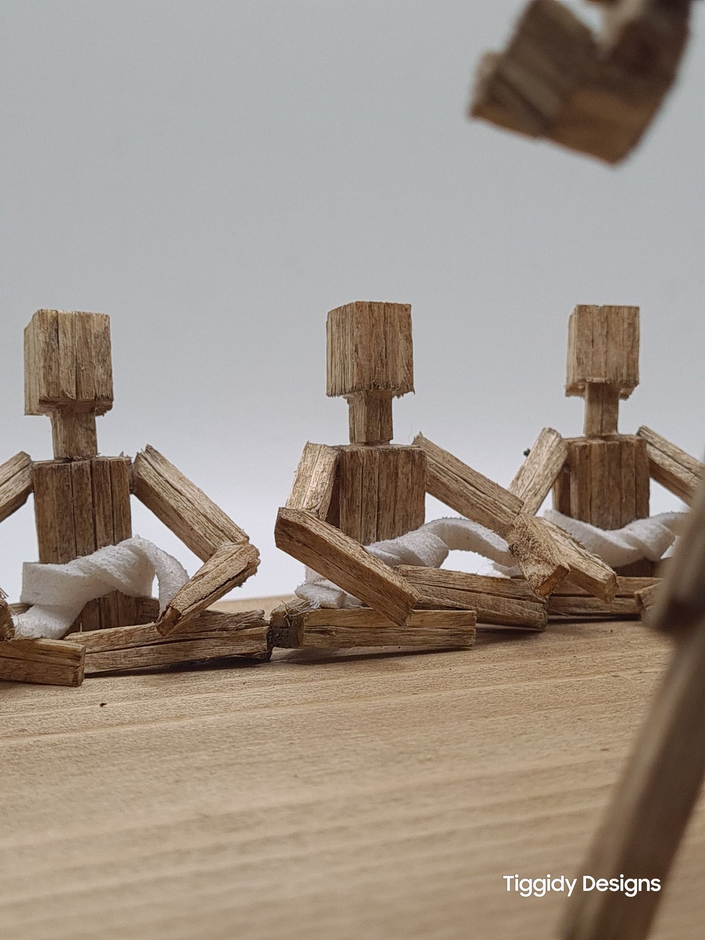 Teacher and Students - Handcrafted Wooden Matchstick Figures - Gifts, Ornaments and Decor By Tiggidy Designs