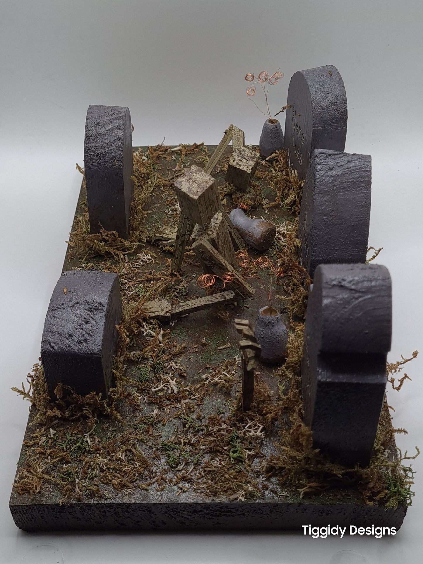 Graveyard - Handcrafted Wooden Matchstick Figures - Gifts, Ornaments and Decor By Tiggidy Designs