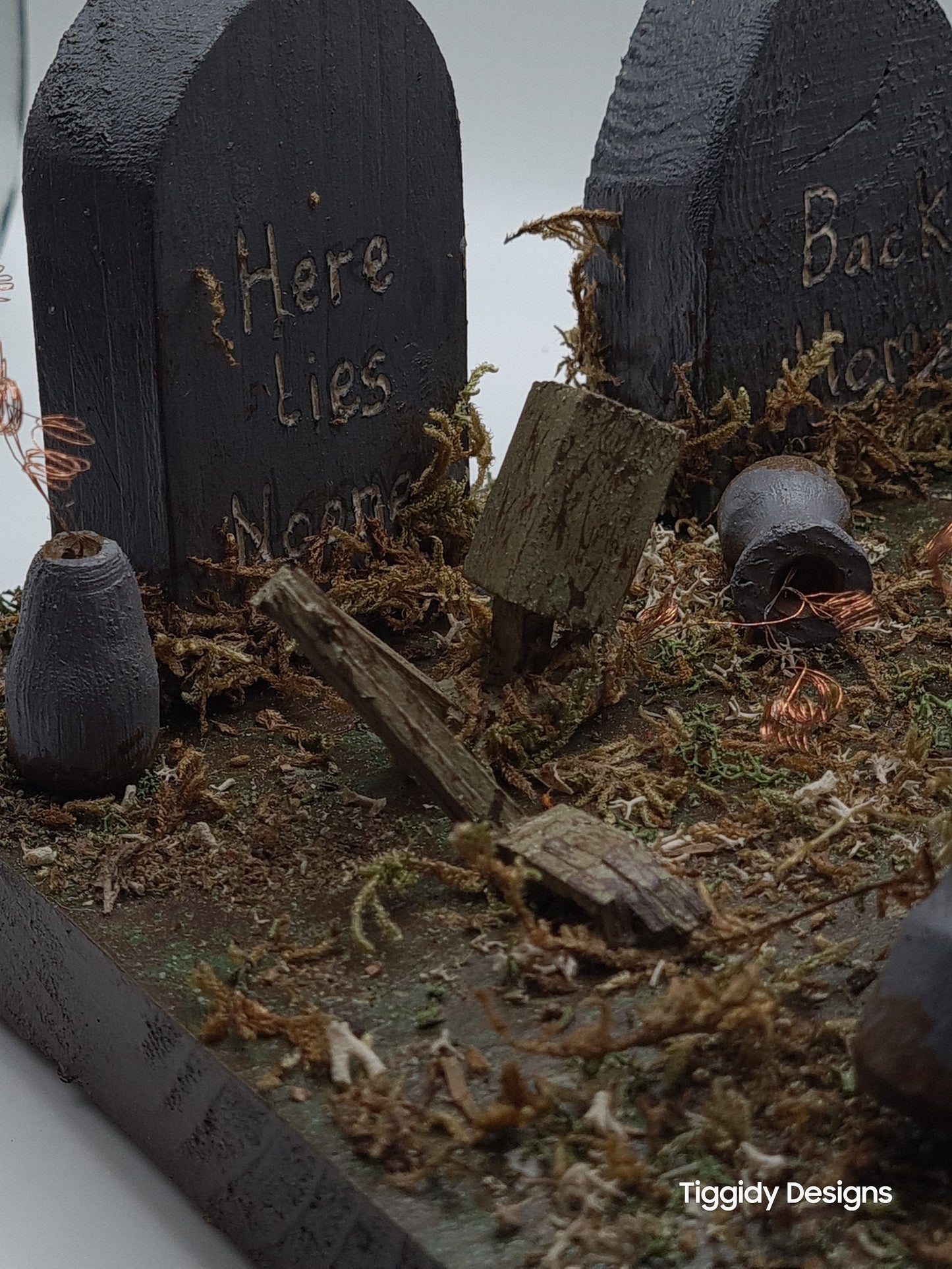 Graveyard - Handcrafted Wooden Matchstick Figures - Gifts, Ornaments and Decor By Tiggidy Designs