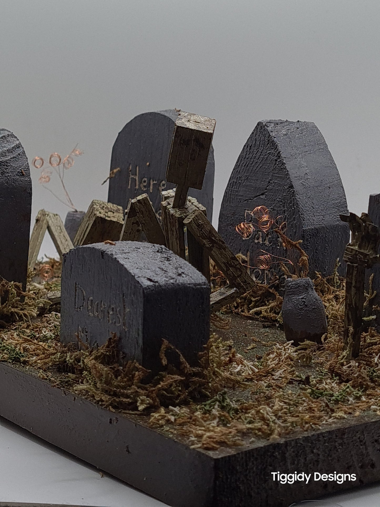 Graveyard - Handcrafted Wooden Matchstick Figures - Gifts, Ornaments and Decor By Tiggidy Designs
