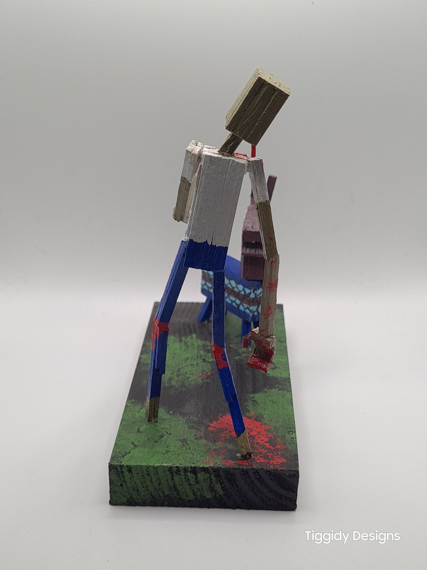 Zombie Vs Loot Llama One- Handcrafted Wooden Matchstick Figures - Gifts, Ornaments and Decor By Tiggidy Designs