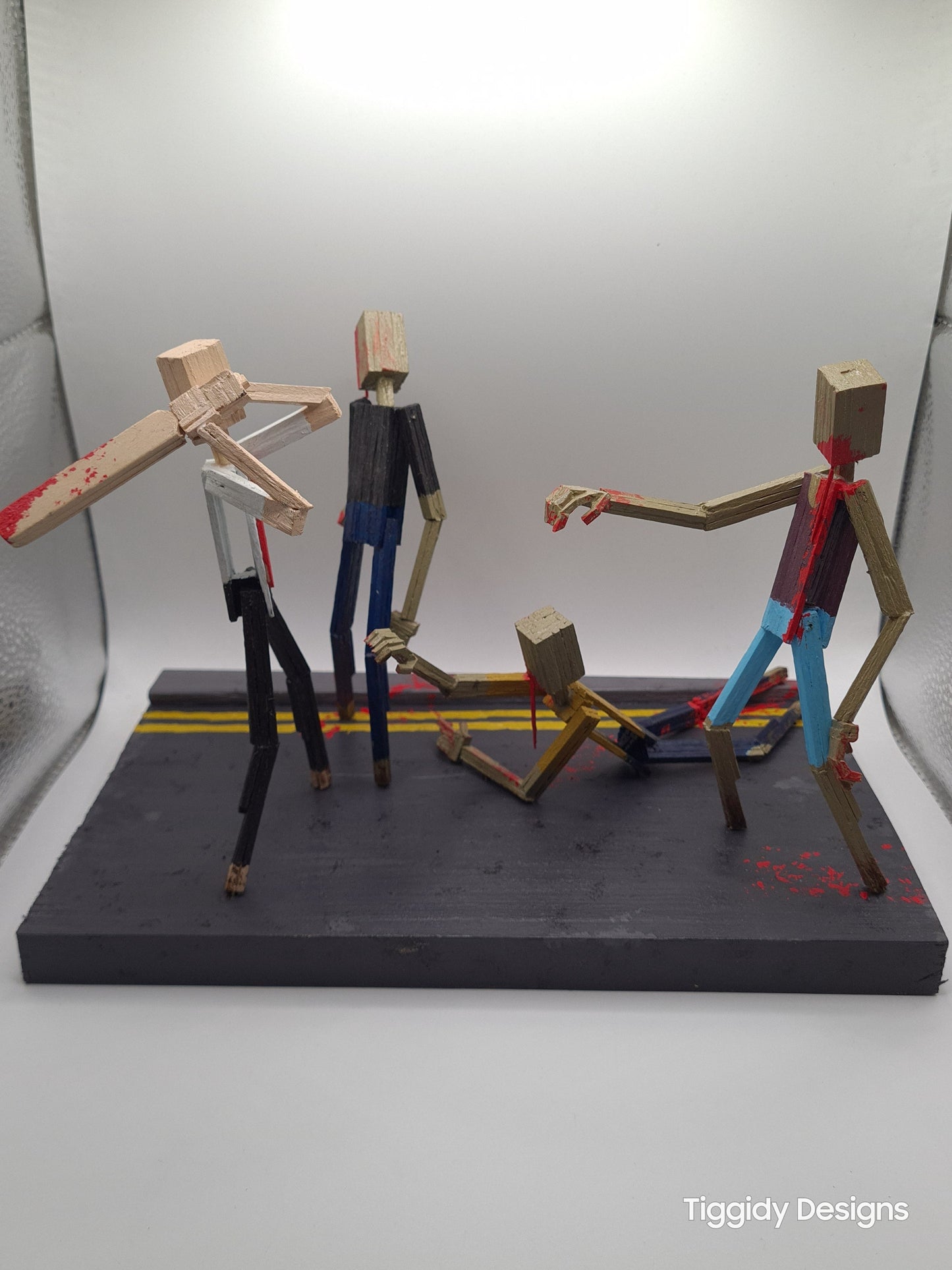 The Battle Of Shaun! - Handcrafted Wooden Matchstick Figures - Gifts, Ornaments and Decor By Tiggidy Designs