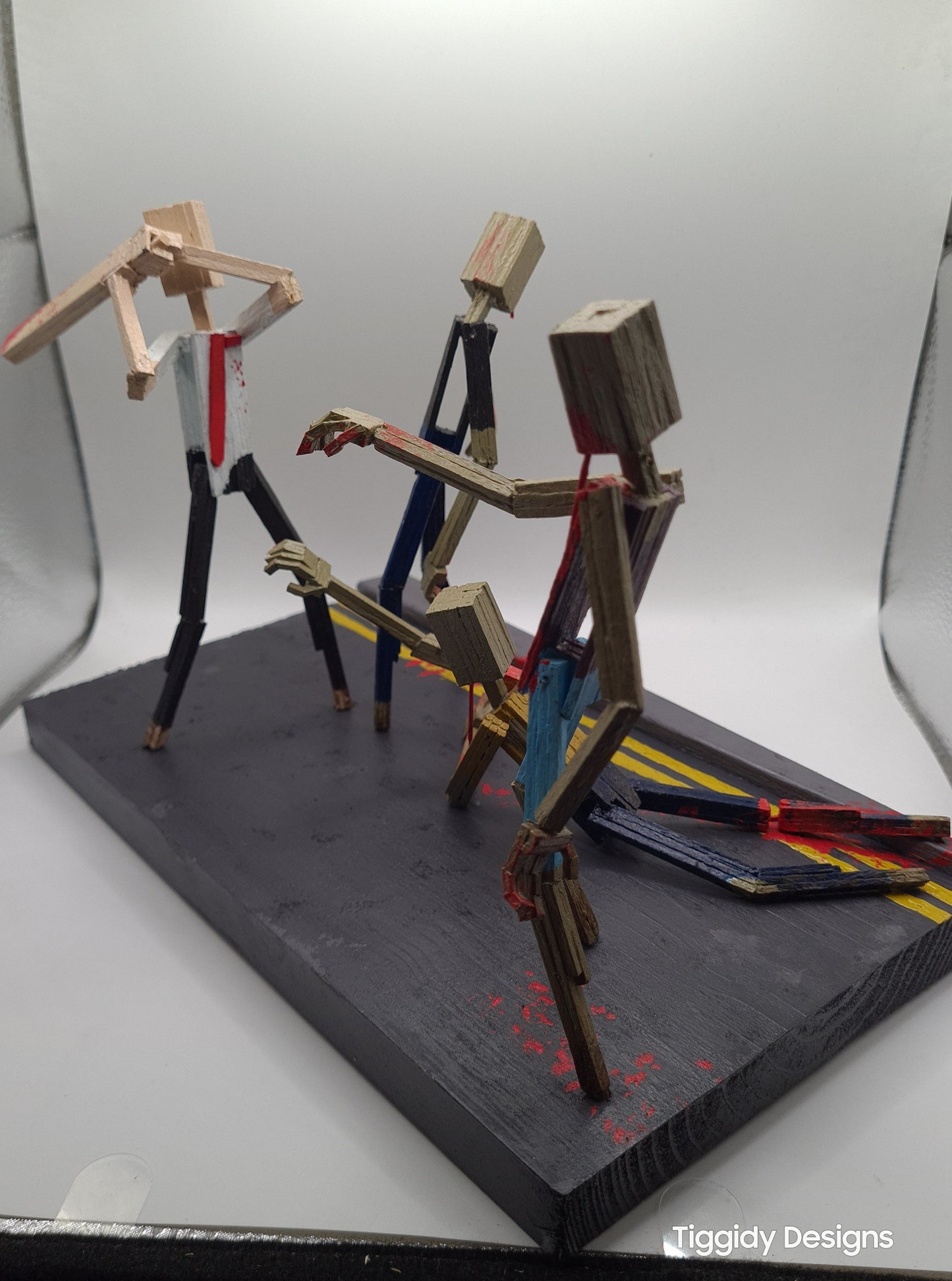 The Battle Of Shaun! - Handcrafted Wooden Matchstick Figures - Gifts, Ornaments and Decor By Tiggidy Designs