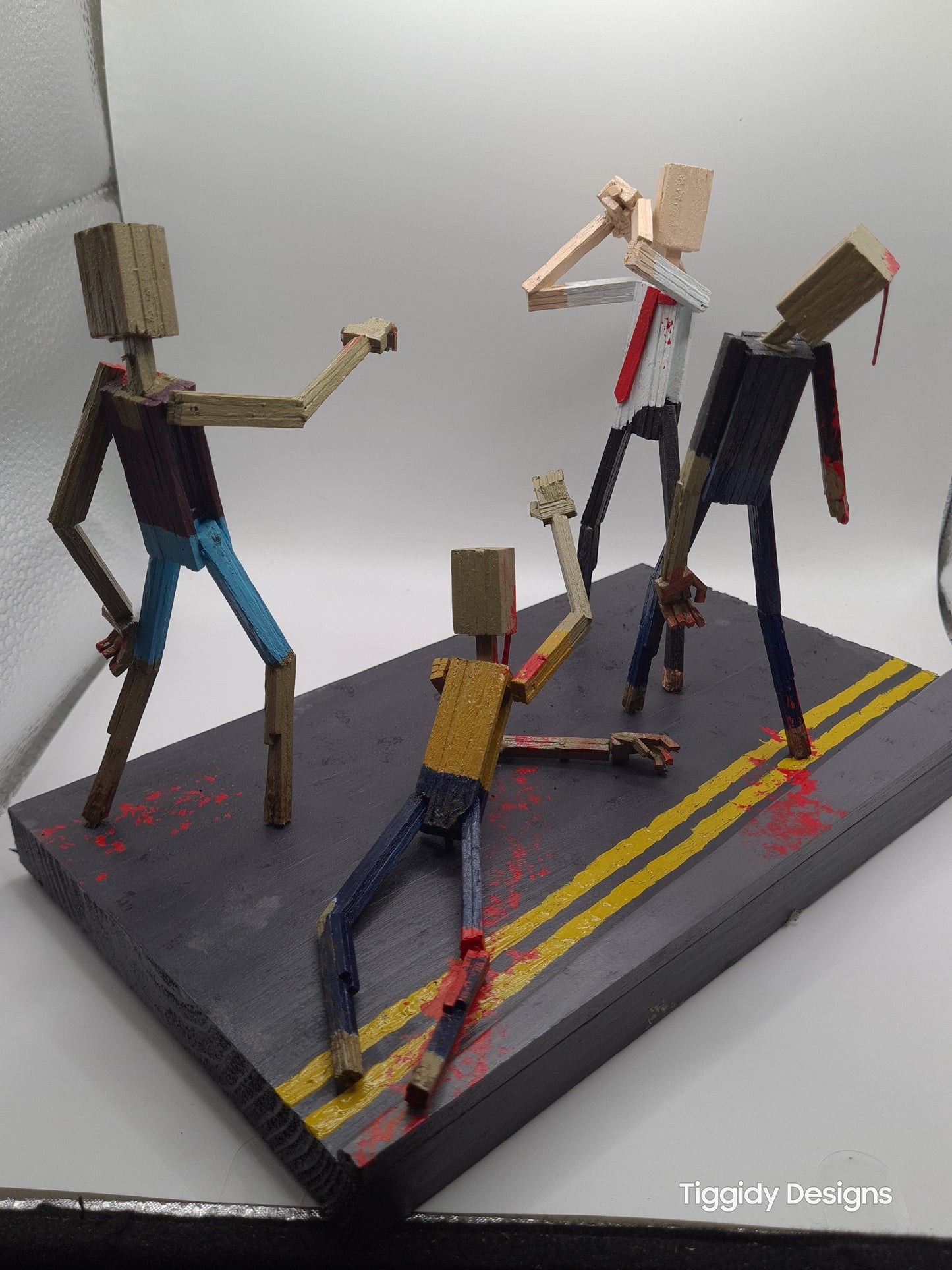 The Battle Of Shaun! - Handcrafted Wooden Matchstick Figures - Gifts, Ornaments and Decor By Tiggidy Designs