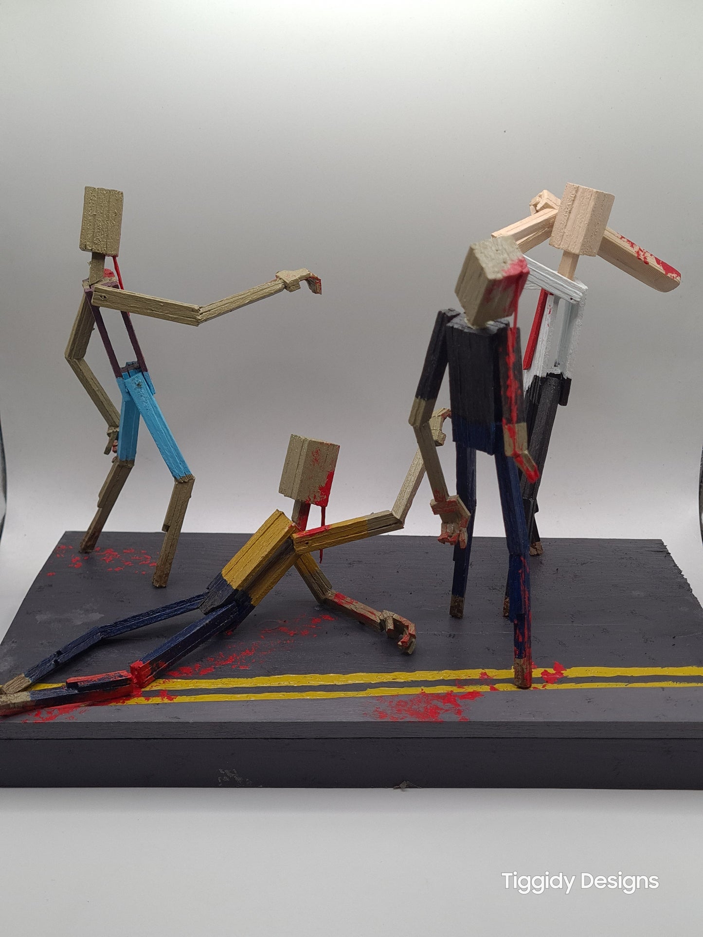 The Battle Of Shaun! - Handcrafted Wooden Matchstick Figures - Gifts, Ornaments and Decor By Tiggidy Designs