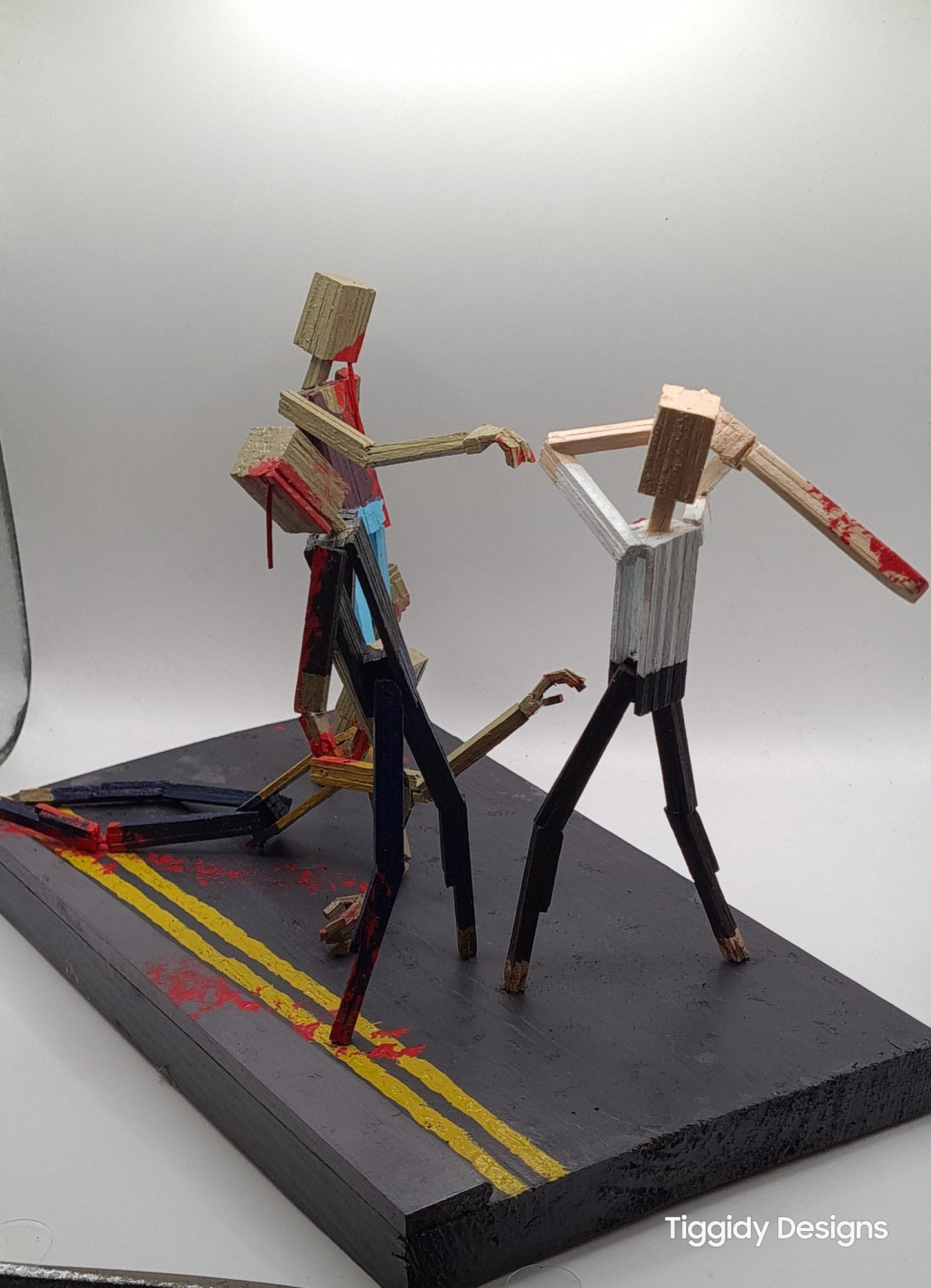 The Battle Of Shaun! - Handcrafted Wooden Matchstick Figures - Gifts, Ornaments and Decor By Tiggidy Designs