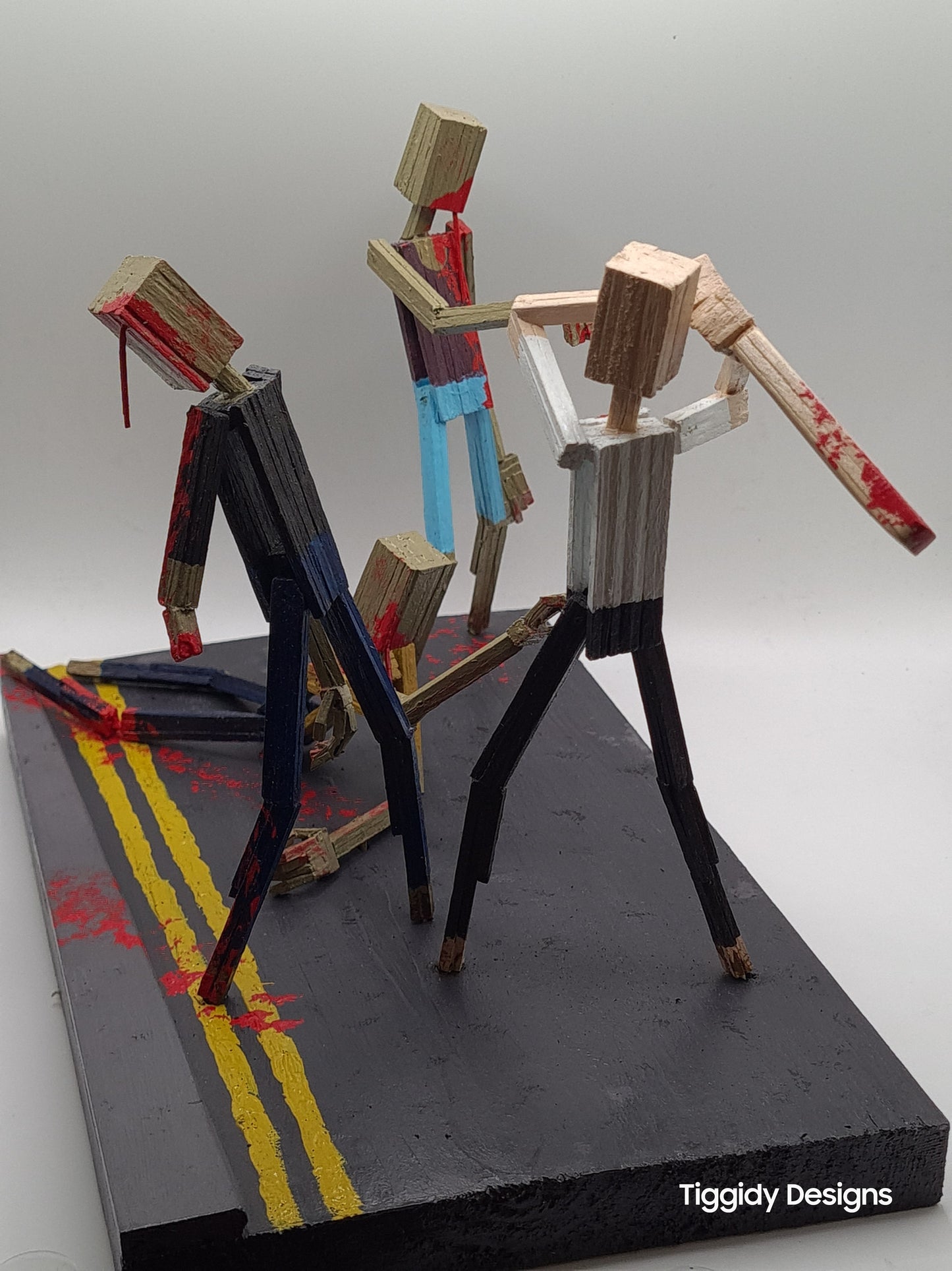 The Battle Of Shaun! - Handcrafted Wooden Matchstick Figures - Gifts, Ornaments and Decor By Tiggidy Designs