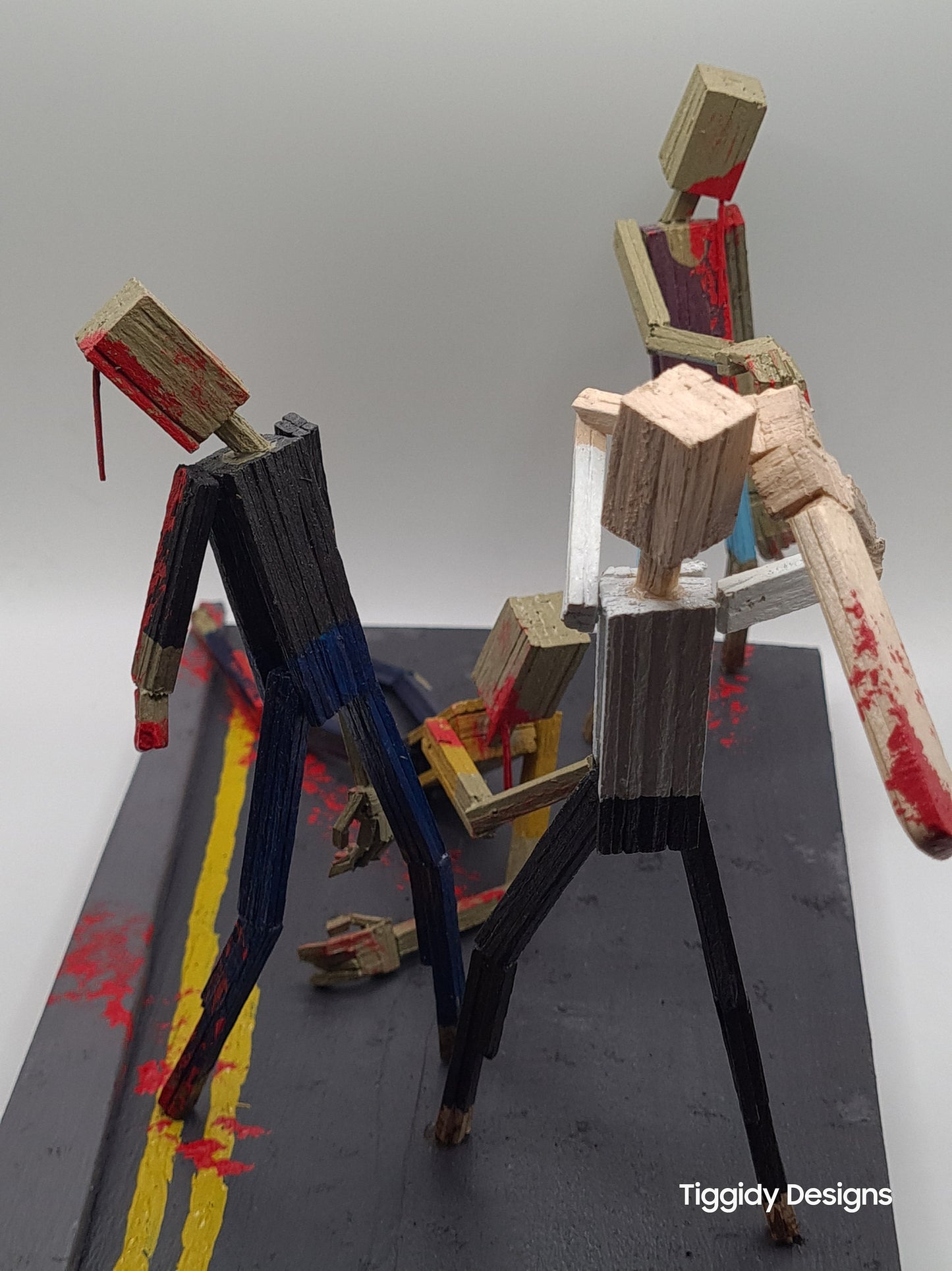 The Battle Of Shaun! - Handcrafted Wooden Matchstick Figures - Gifts, Ornaments and Decor By Tiggidy Designs