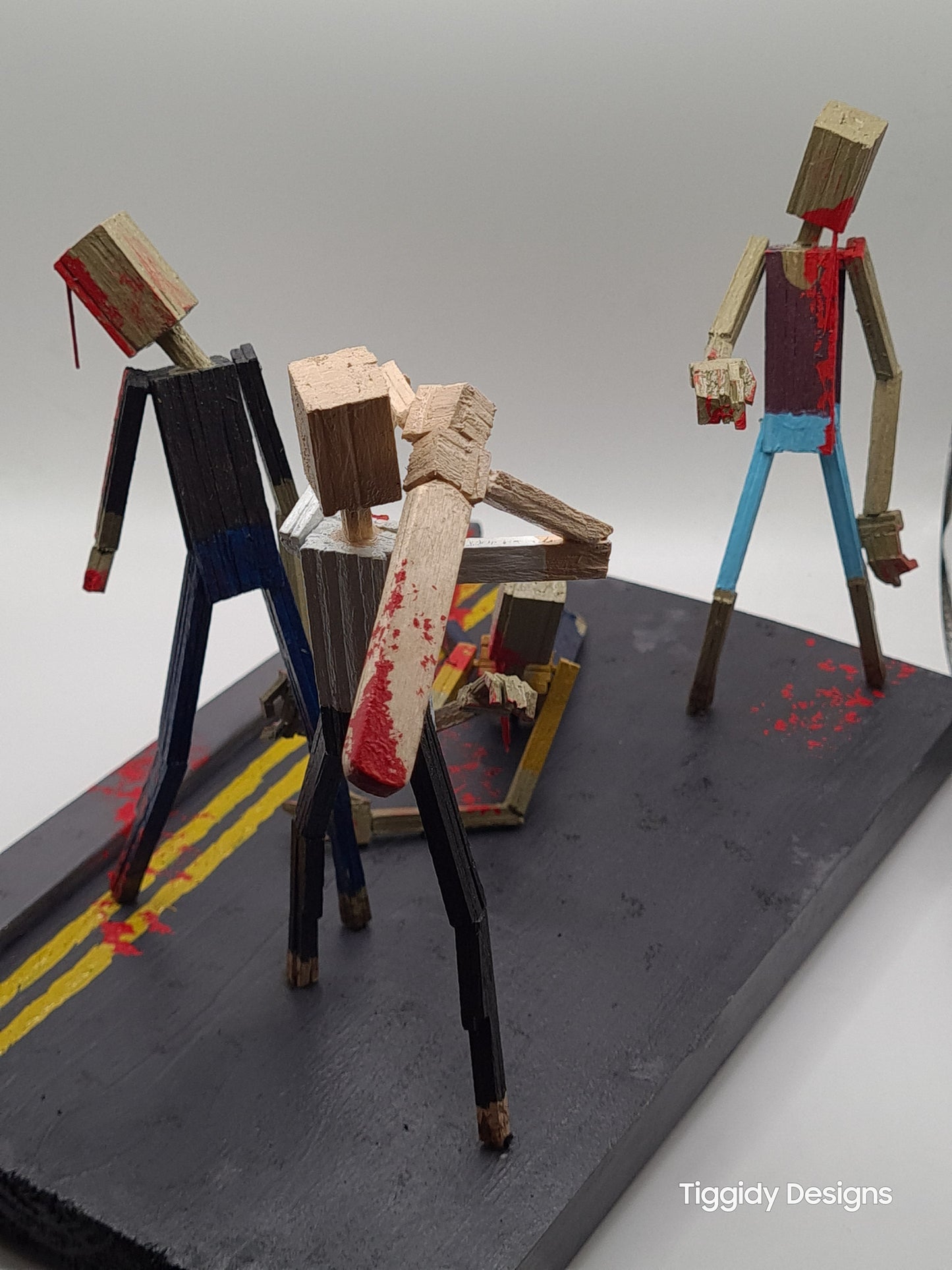 The Battle Of Shaun! - Handcrafted Wooden Matchstick Figures - Gifts, Ornaments and Decor By Tiggidy Designs