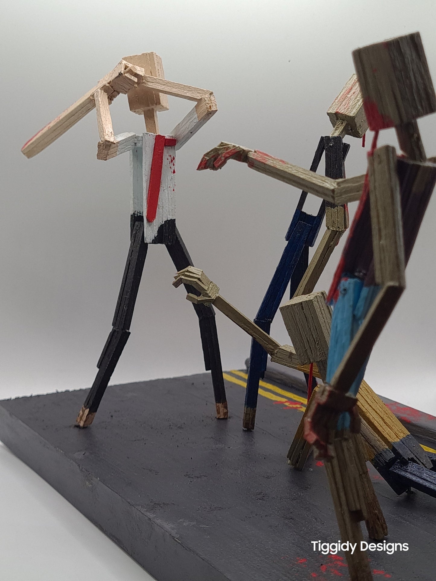 The Battle Of Shaun! - Handcrafted Wooden Matchstick Figures - Gifts, Ornaments and Decor By Tiggidy Designs