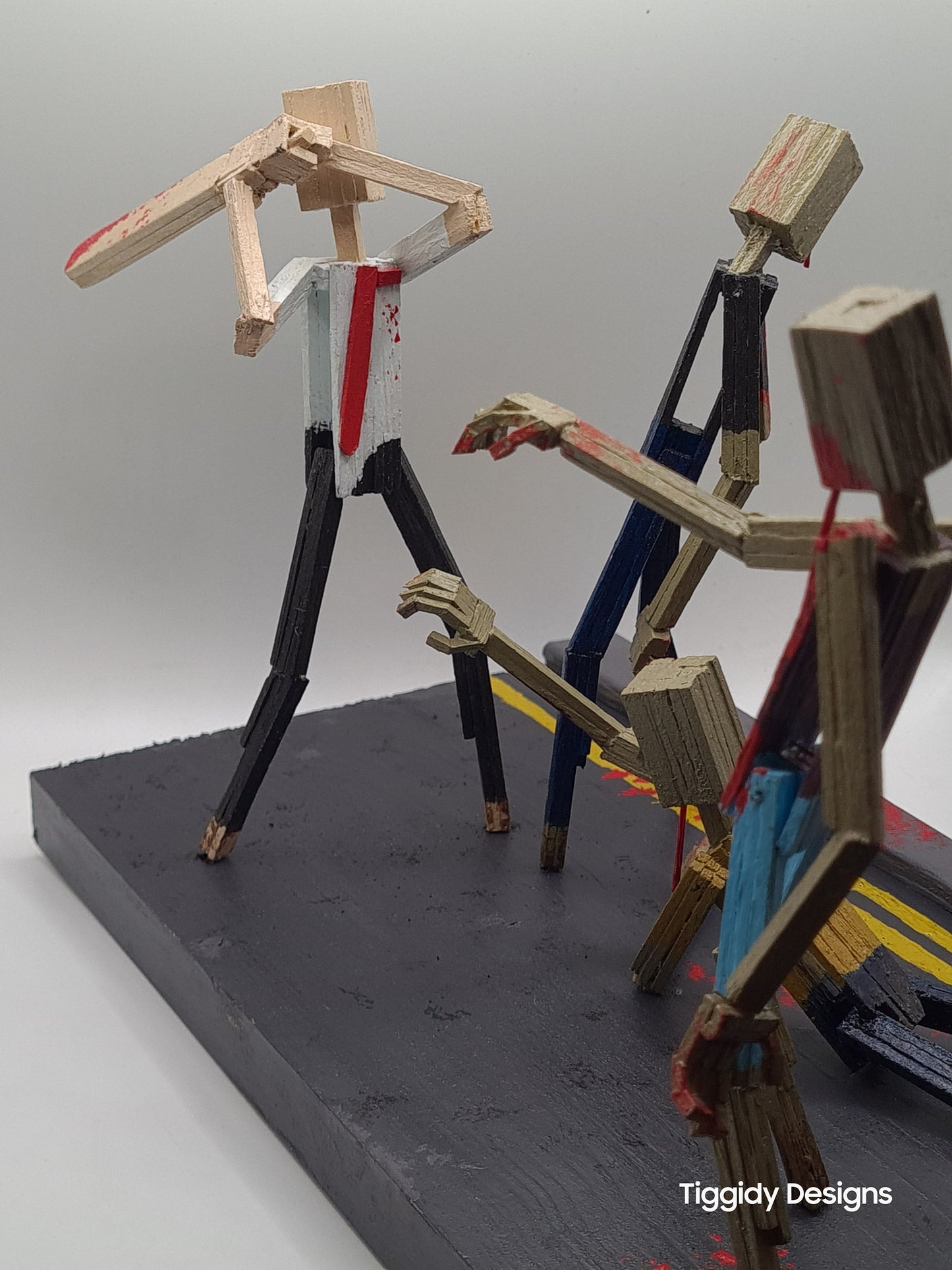 The Battle Of Shaun! - Handcrafted Wooden Matchstick Figures - Gifts, Ornaments and Decor By Tiggidy Designs