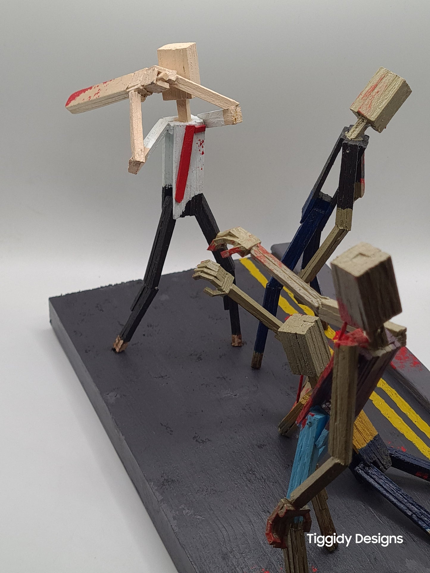 The Battle Of Shaun! - Handcrafted Wooden Matchstick Figures - Gifts, Ornaments and Decor By Tiggidy Designs