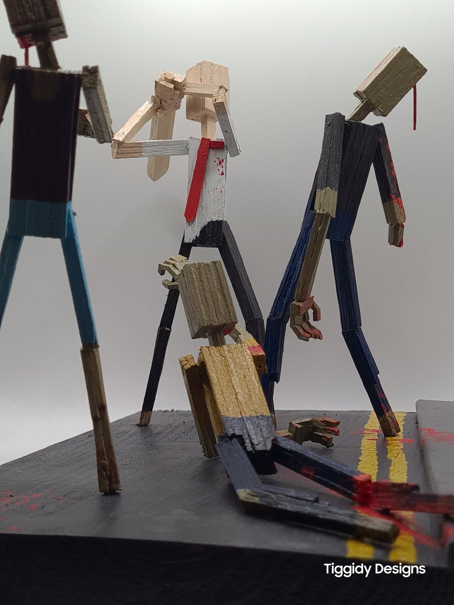 The Battle Of Shaun! - Handcrafted Wooden Matchstick Figures - Gifts, Ornaments and Decor By Tiggidy Designs