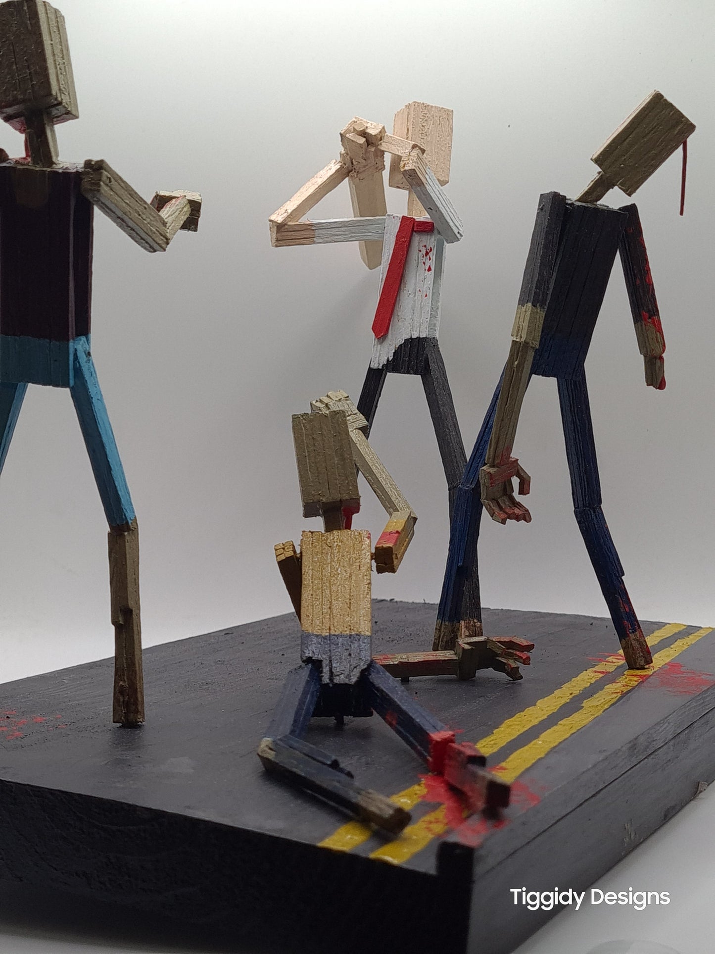 The Battle Of Shaun! - Handcrafted Wooden Matchstick Figures - Gifts, Ornaments and Decor By Tiggidy Designs