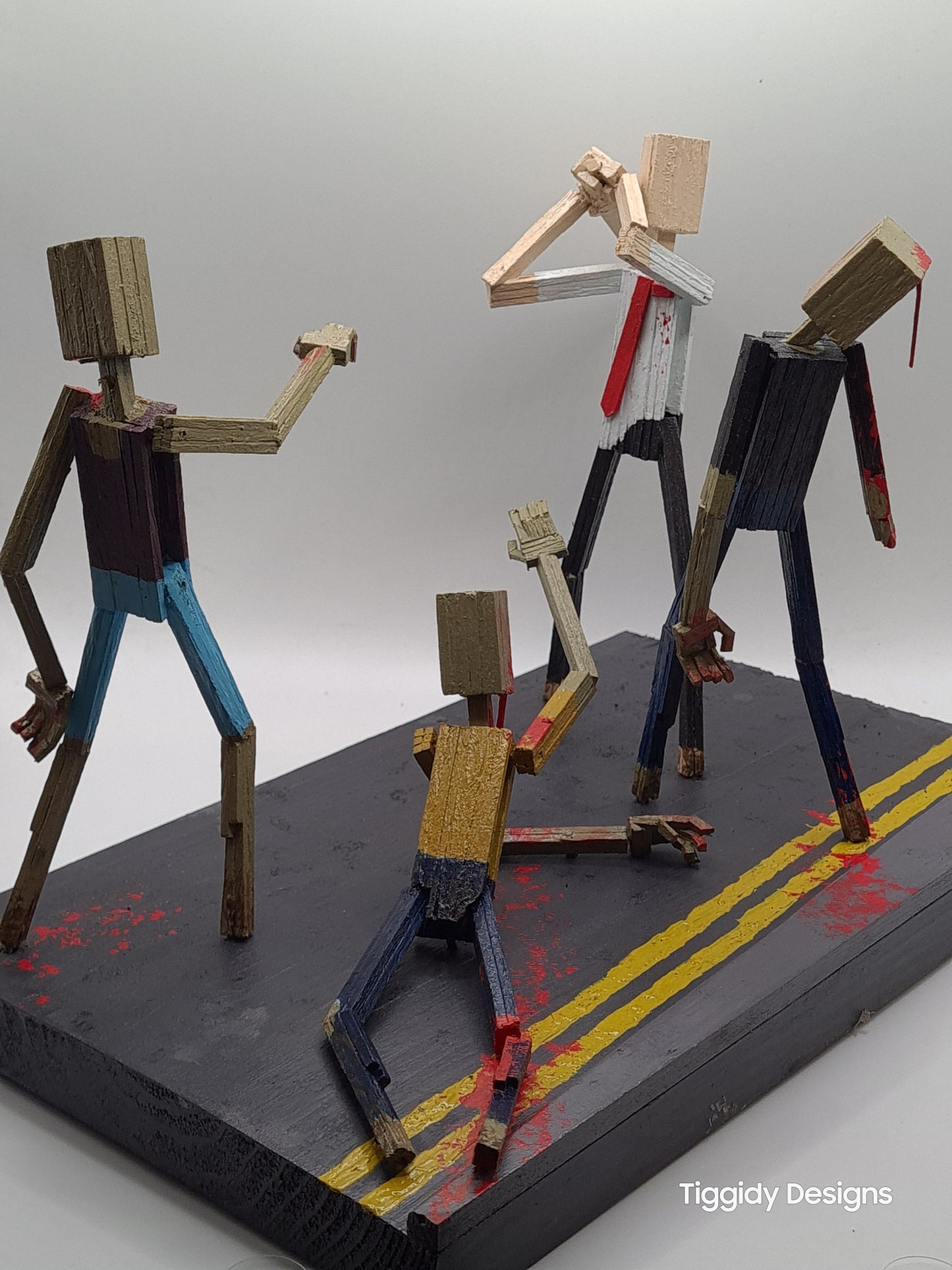 The Battle Of Shaun! - Handcrafted Wooden Matchstick Figures - Gifts, Ornaments and Decor By Tiggidy Designs