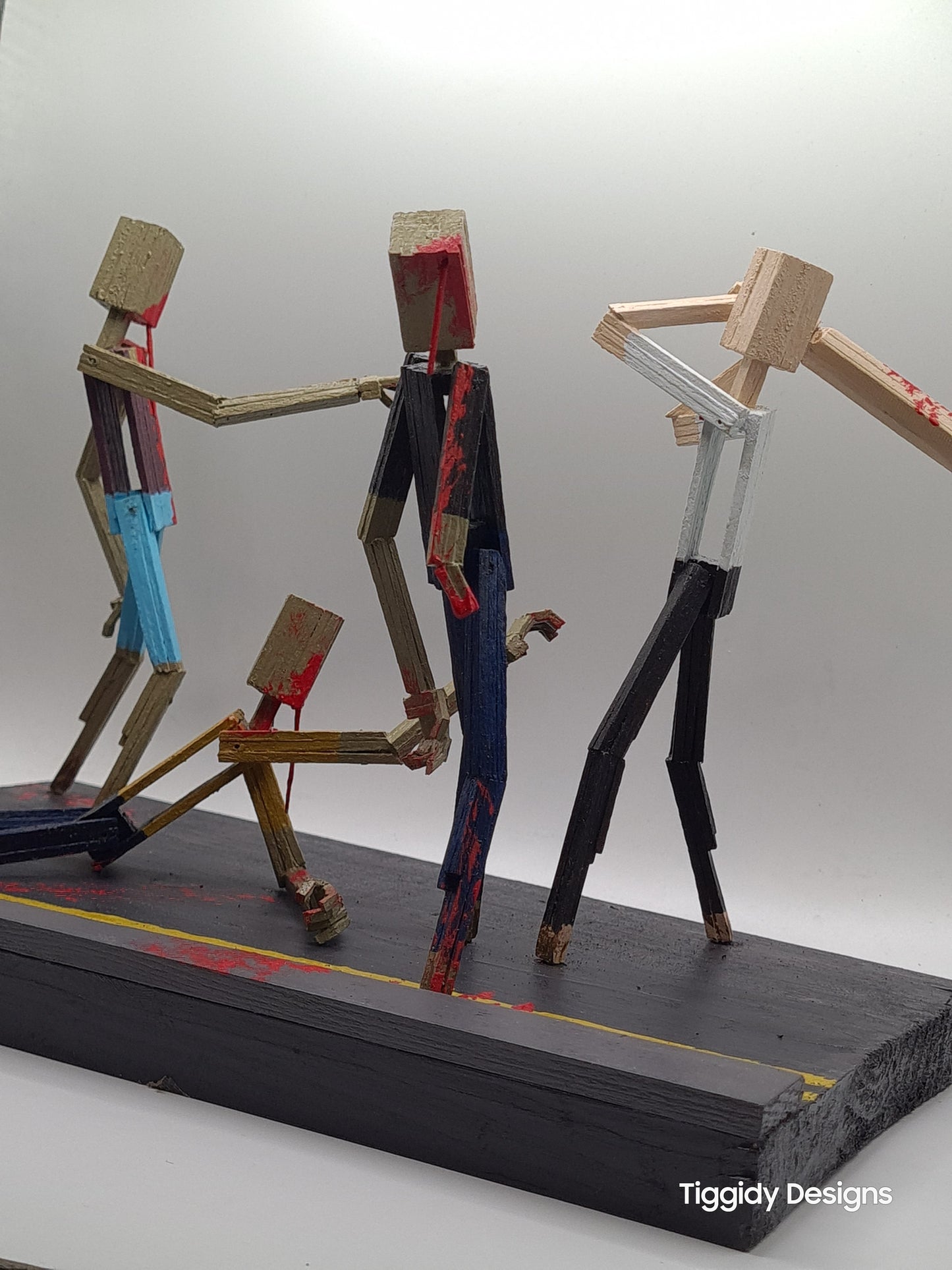 The Battle Of Shaun! - Handcrafted Wooden Matchstick Figures - Gifts, Ornaments and Decor By Tiggidy Designs