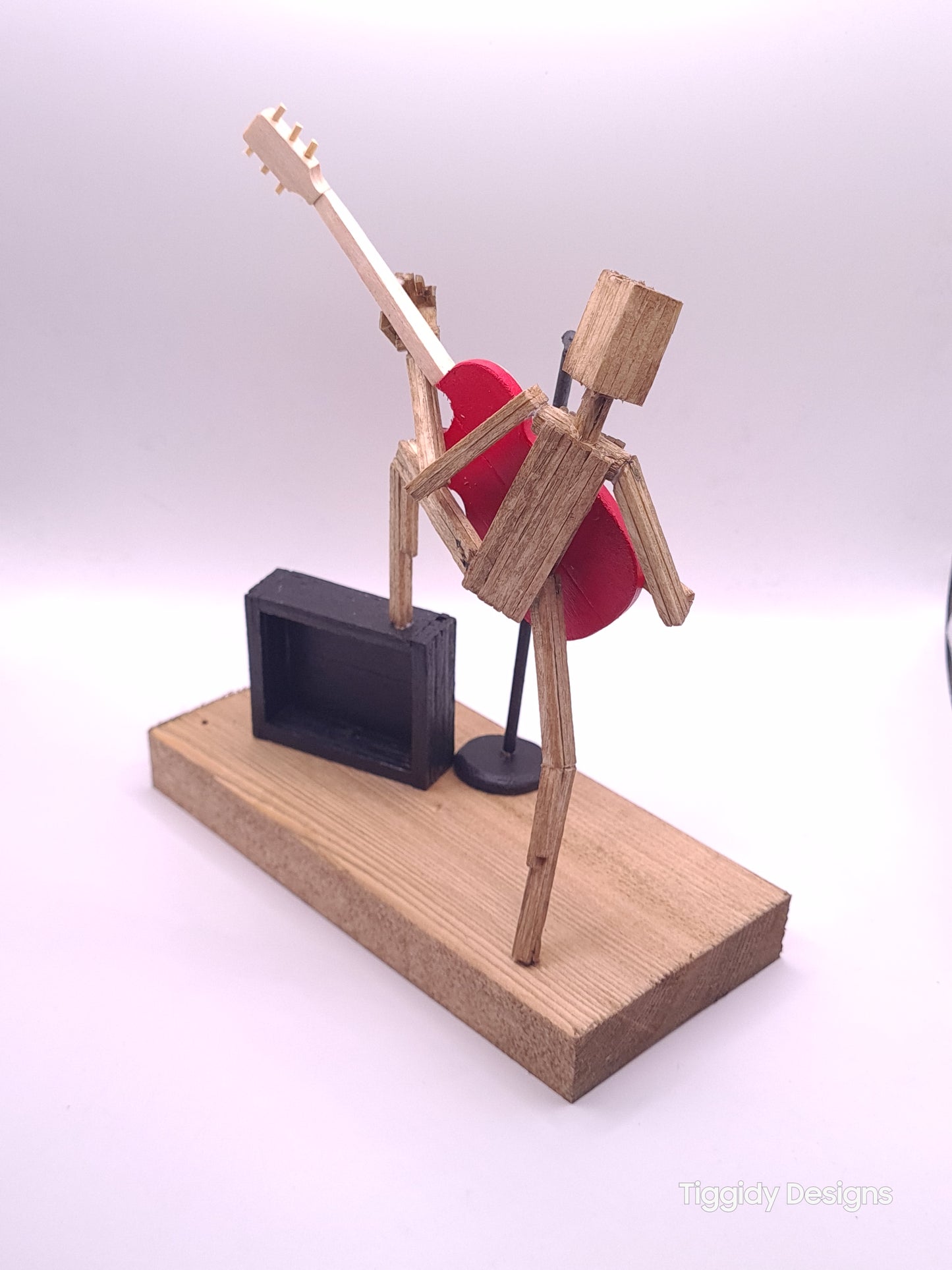 Raise Ya Leg For Rock On The Mic - Handcrafted Wooden Matchstick Figures - Gifts, Ornaments and Decor By Tiggidy Designs