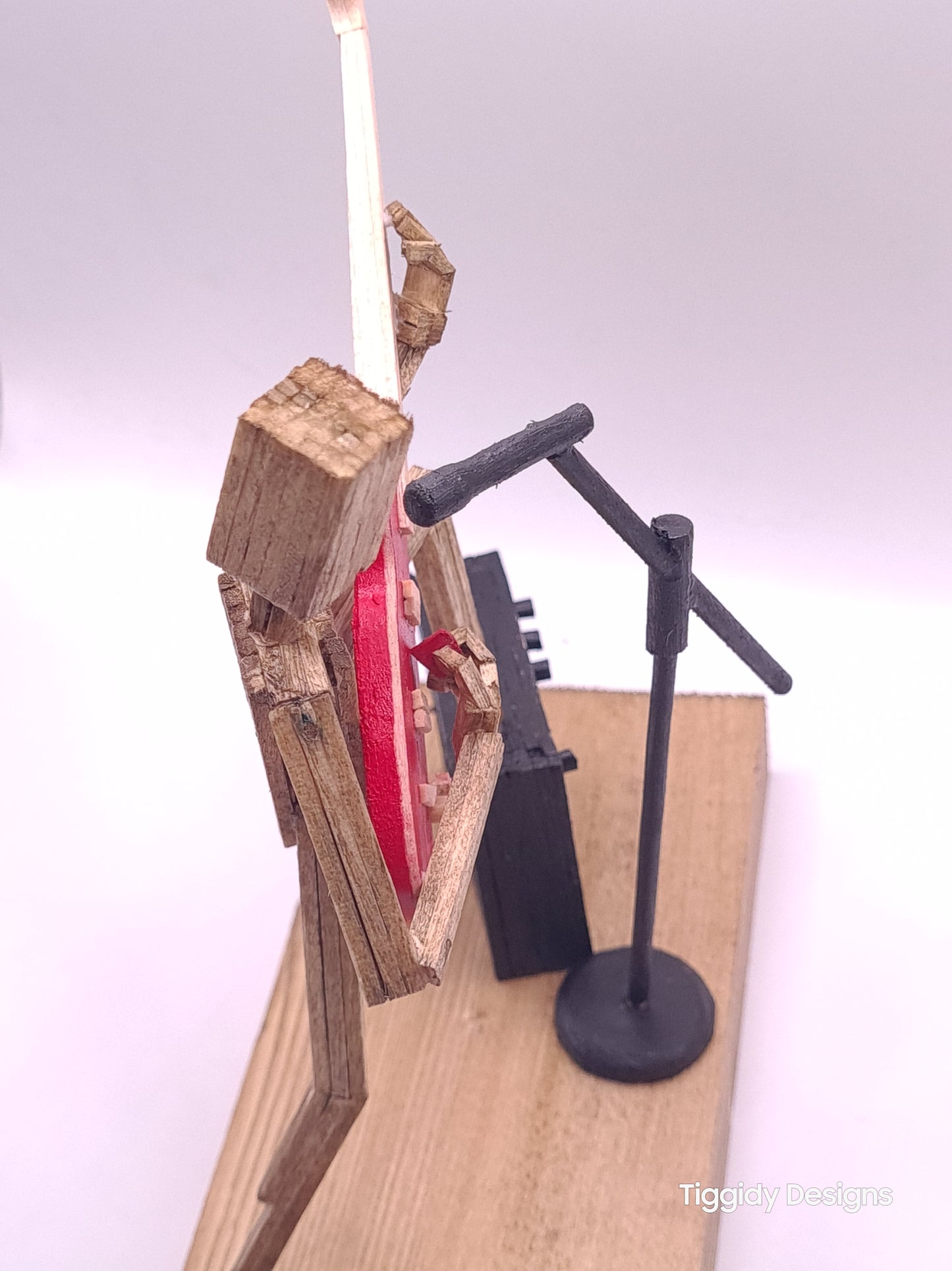 Raise Ya Leg For Rock On The Mic - Handcrafted Wooden Matchstick Figures - Gifts, Ornaments and Decor By Tiggidy Designs