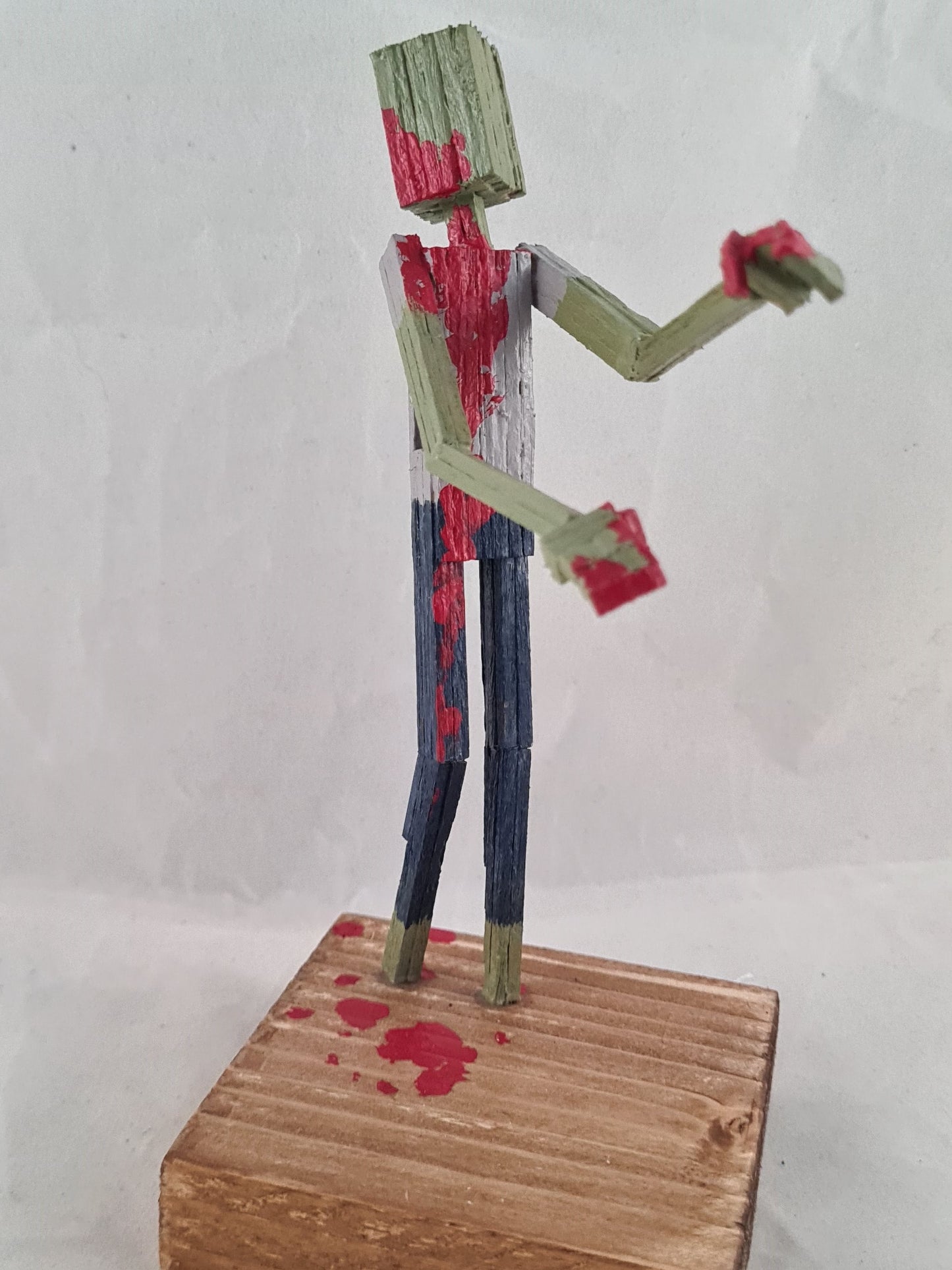 Roaming Zombie One - Handcrafted Wooden Matchstick Figures - Gifts, Ornaments and Decor By Tiggidy Designs