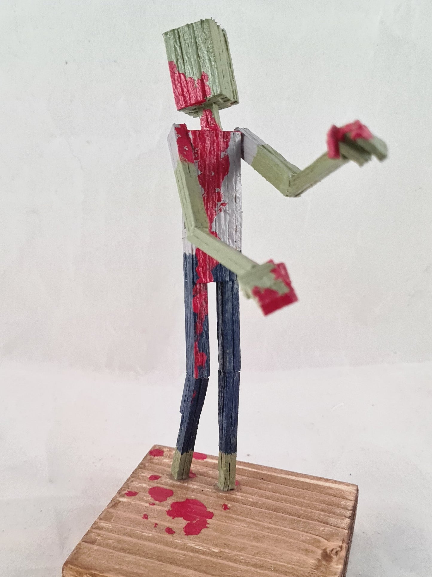 Roaming Zombie One - Handcrafted Wooden Matchstick Figures - Gifts, Ornaments and Decor By Tiggidy Designs