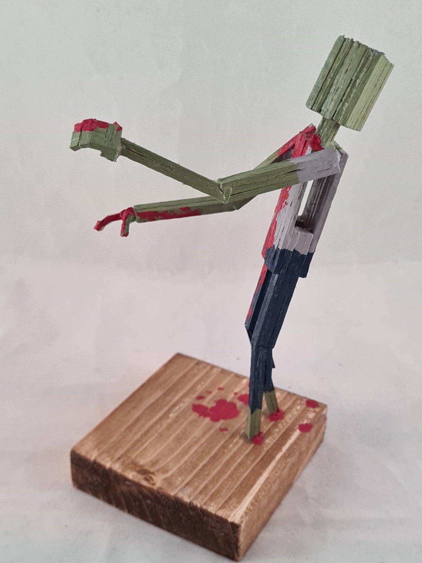 Roaming Zombie One - Handcrafted Wooden Matchstick Figures - Gifts, Ornaments and Decor By Tiggidy Designs