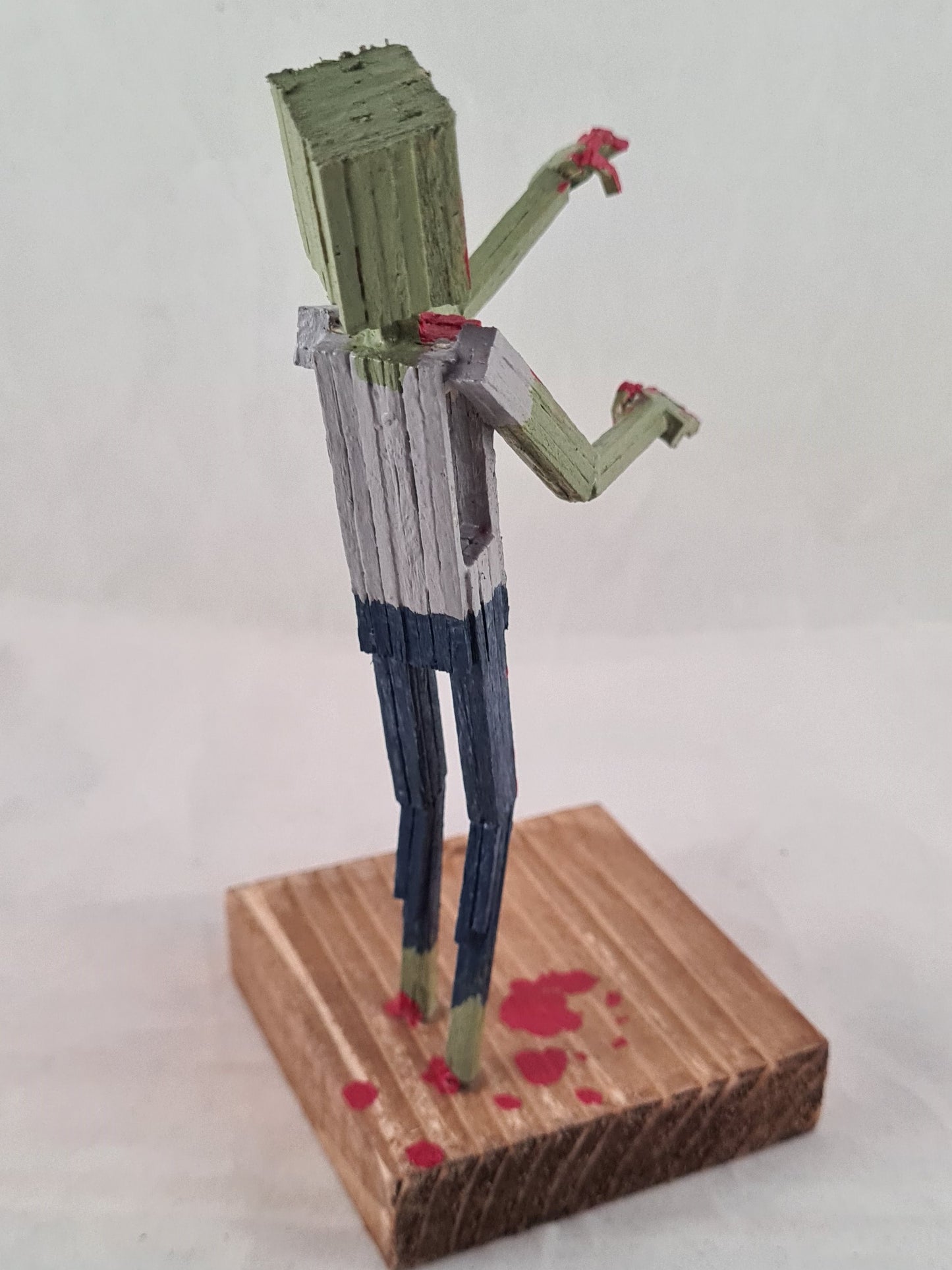 Roaming Zombie One - Handcrafted Wooden Matchstick Figures - Gifts, Ornaments and Decor By Tiggidy Designs