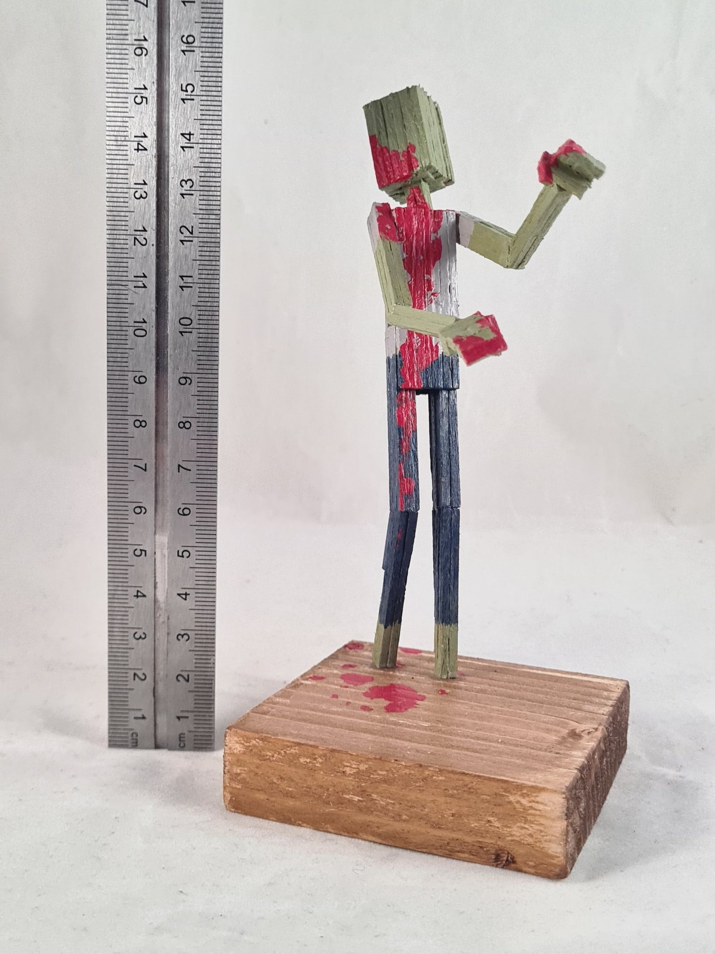 Roaming Zombie One - Handcrafted Wooden Matchstick Figures - Gifts, Ornaments and Decor By Tiggidy Designs