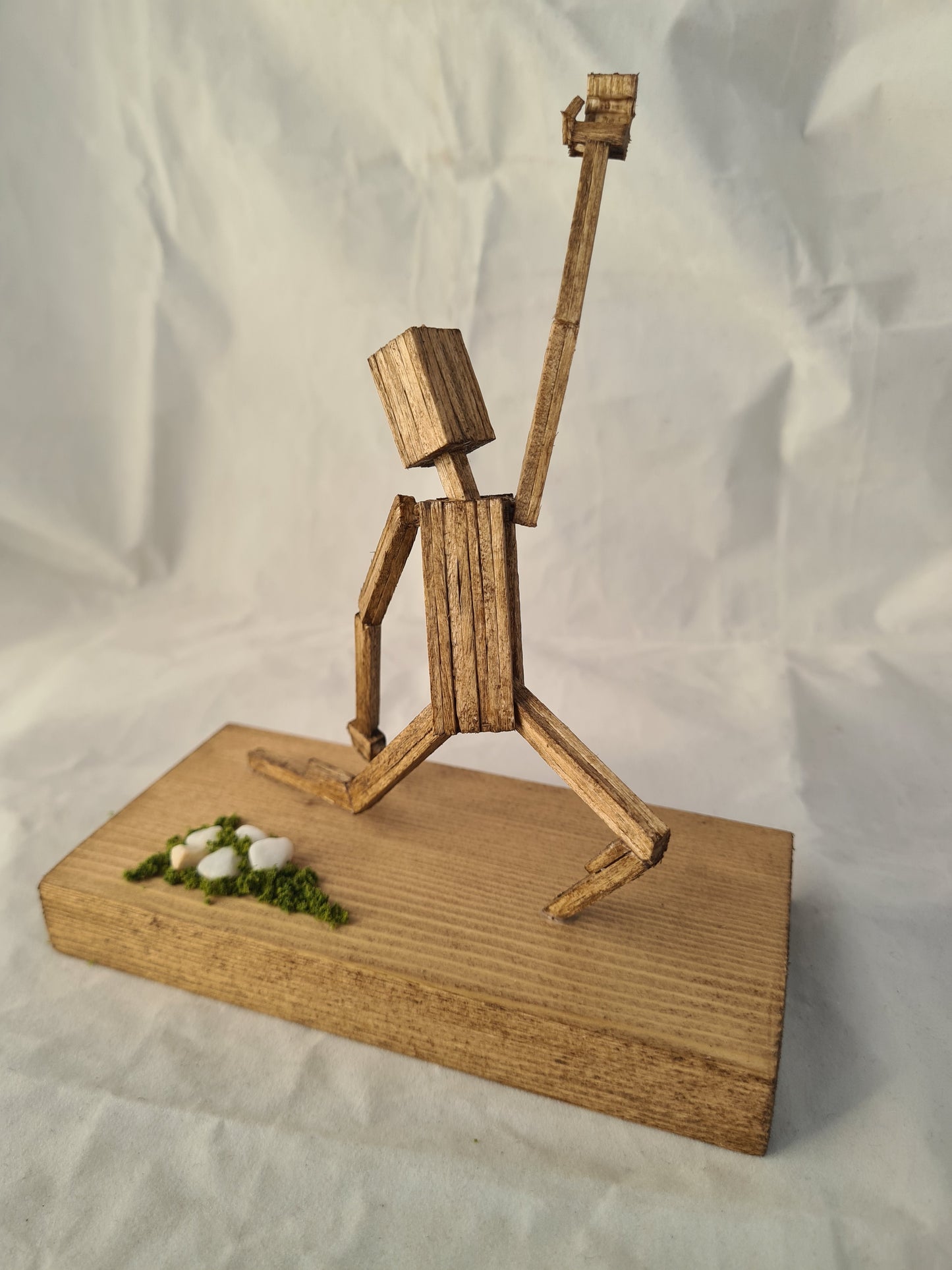 Warrior Pose Two - Handcrafted Wooden Matchstick Figures - Gifts, Ornaments and Decor By Tiggidy Designs