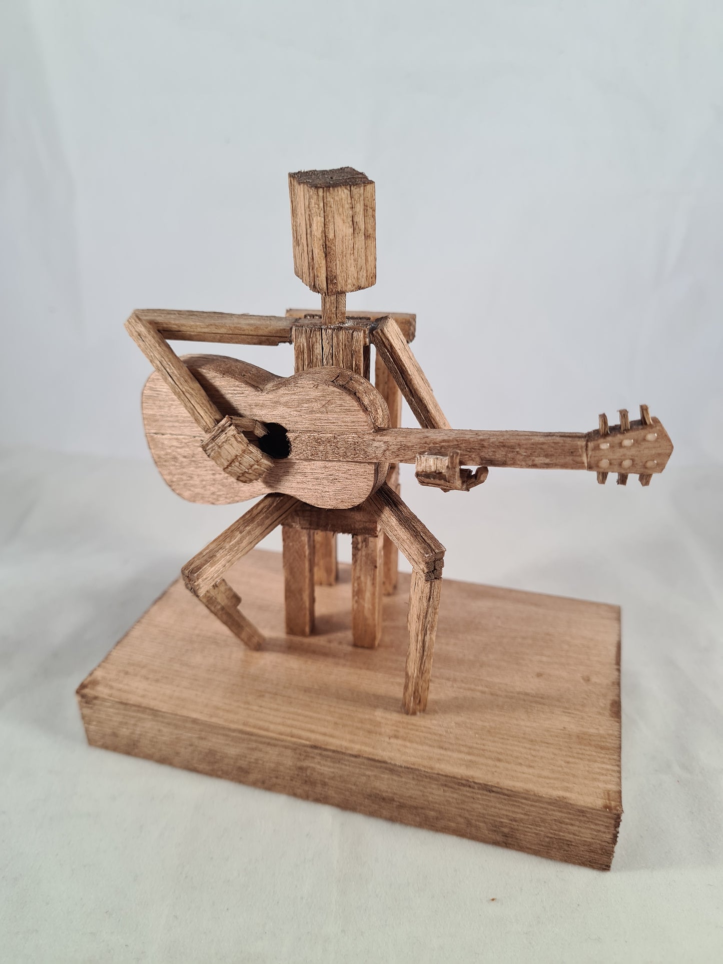 Sit down Guitar Jam Session - Handcrafted Wooden Matchstick Figures - Gifts, Ornaments and Decor By Tiggidy Designs