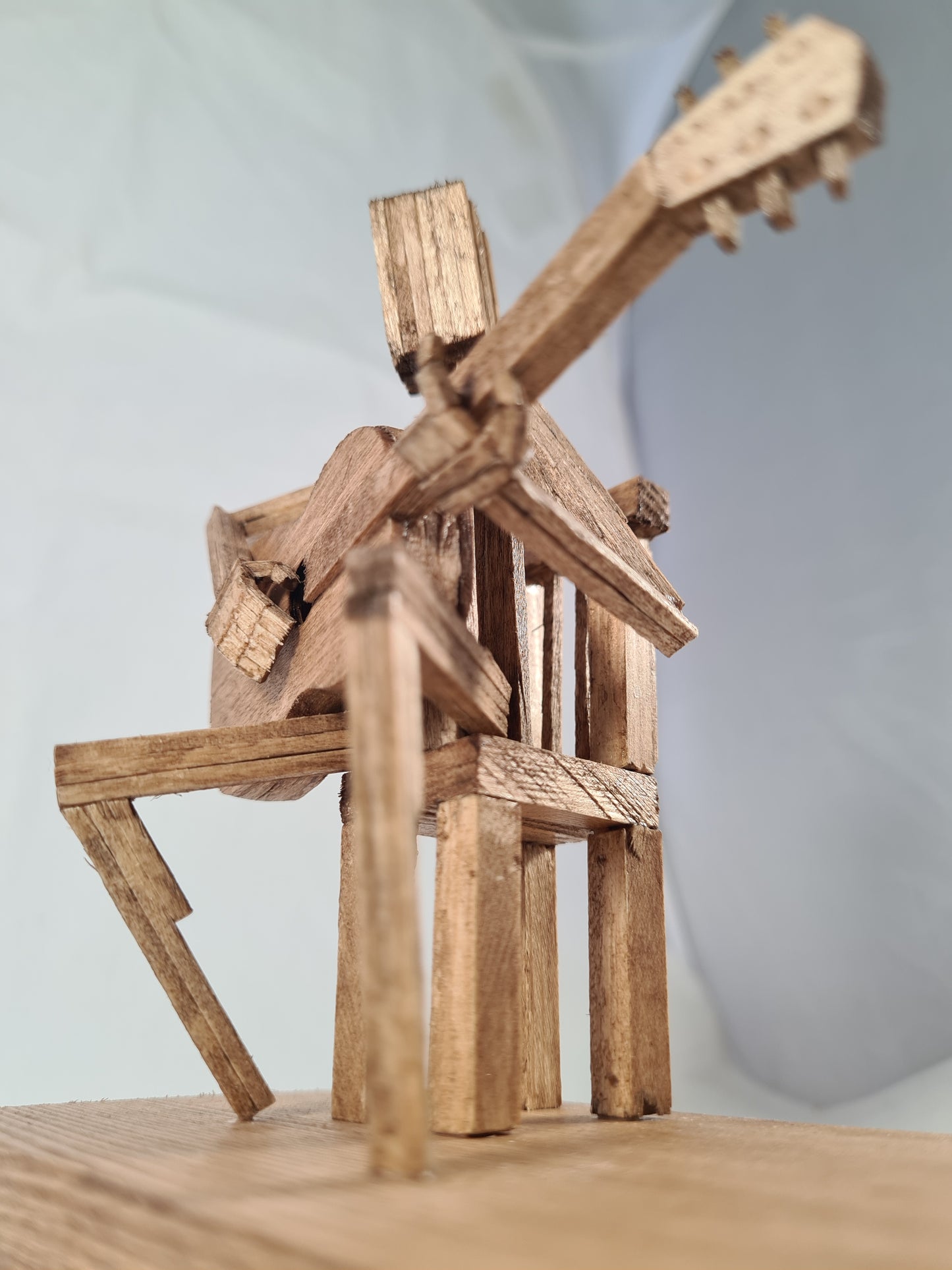 Sit down Guitar Jam Session - Handcrafted Wooden Matchstick Figures - Gifts, Ornaments and Decor By Tiggidy Designs