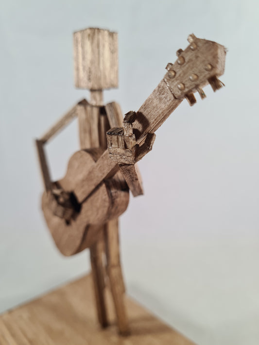 Another Acoustic Guitar Jam Session - Handcrafted Wooden Matchstick Figures - Gifts, Ornaments and Decor By Tiggidy Designs
